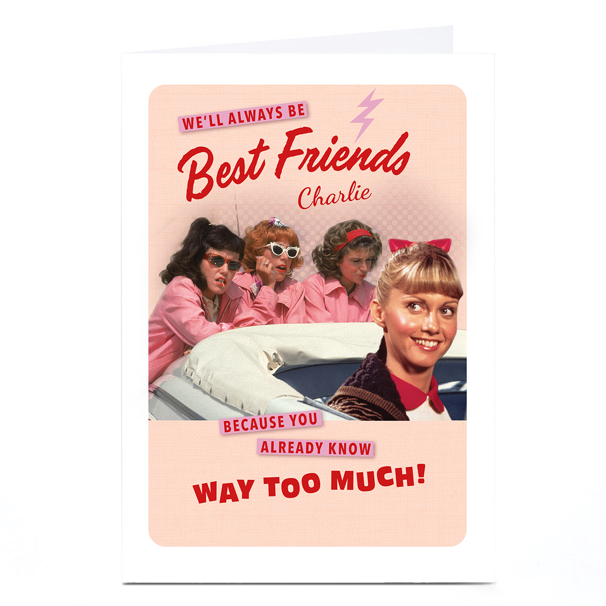 Personalised Grease Birthday Card - Best Friends