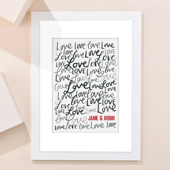 Personalised Names Love Portrait Print