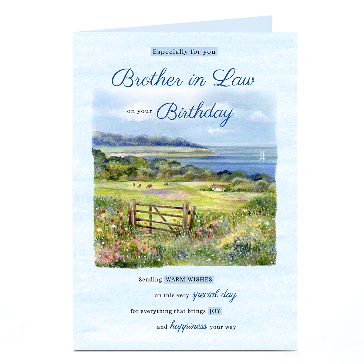 Personalised Birthday Card - Countryside Painting, Brother In Law