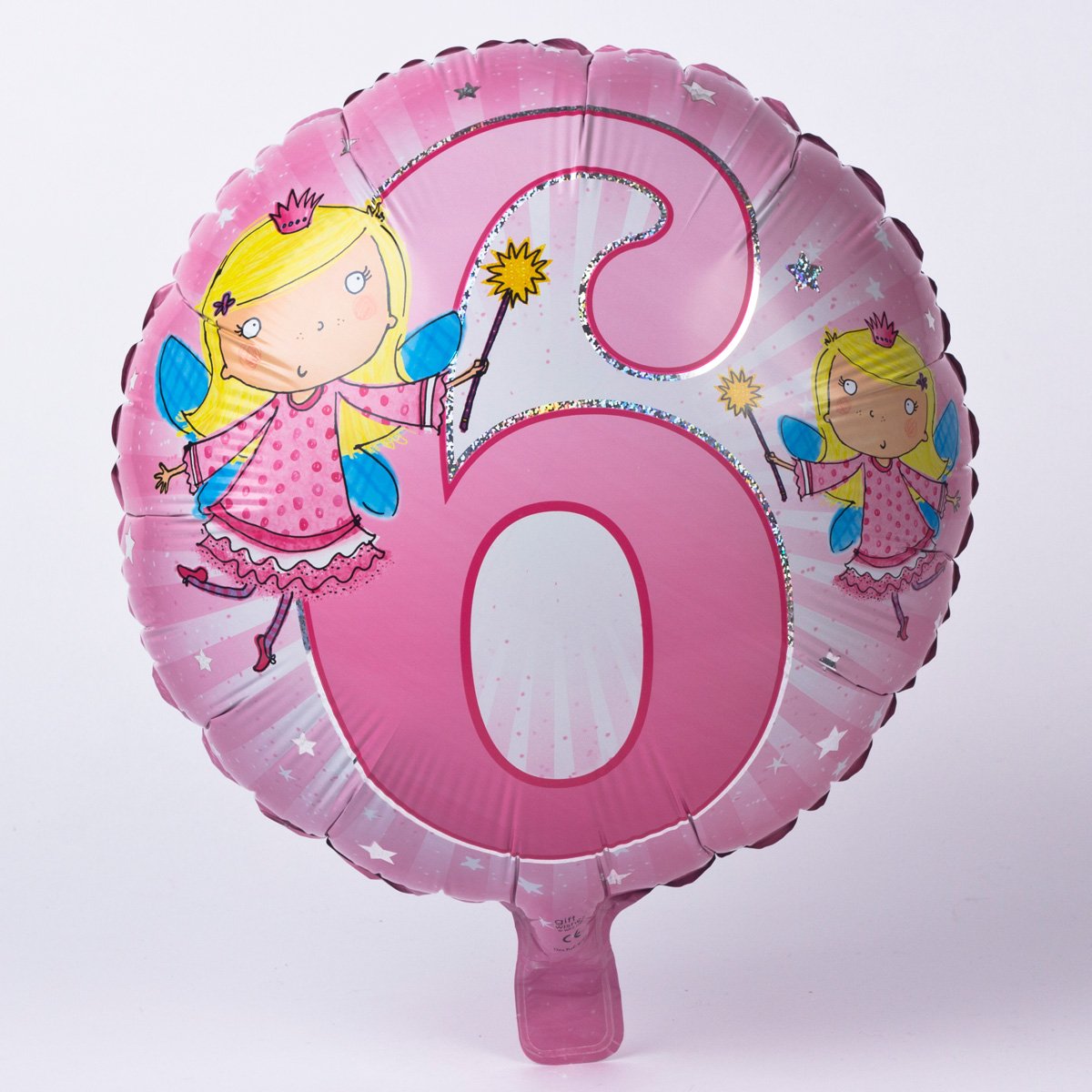 Pink Fairy Age 6 Foil Helium Balloon