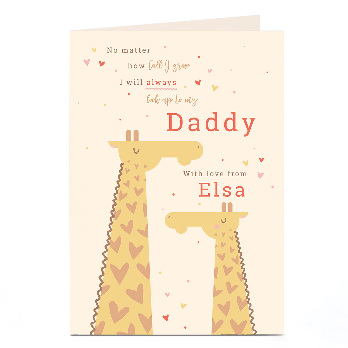 Personalised Valentine's Day Card - Look Up To Daddy