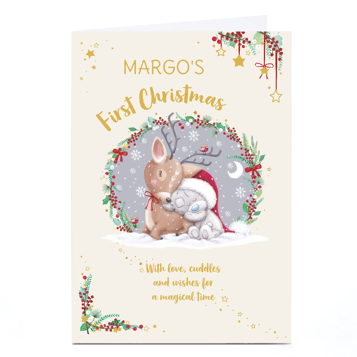 Personalised Tatty Teddy Christmas Card - First Christmas