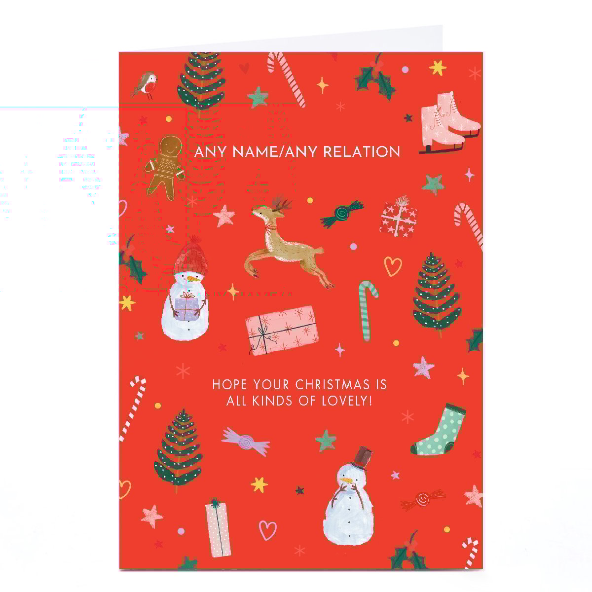 Personalised Christmas Card - All Kinds of Lovely, Any Name