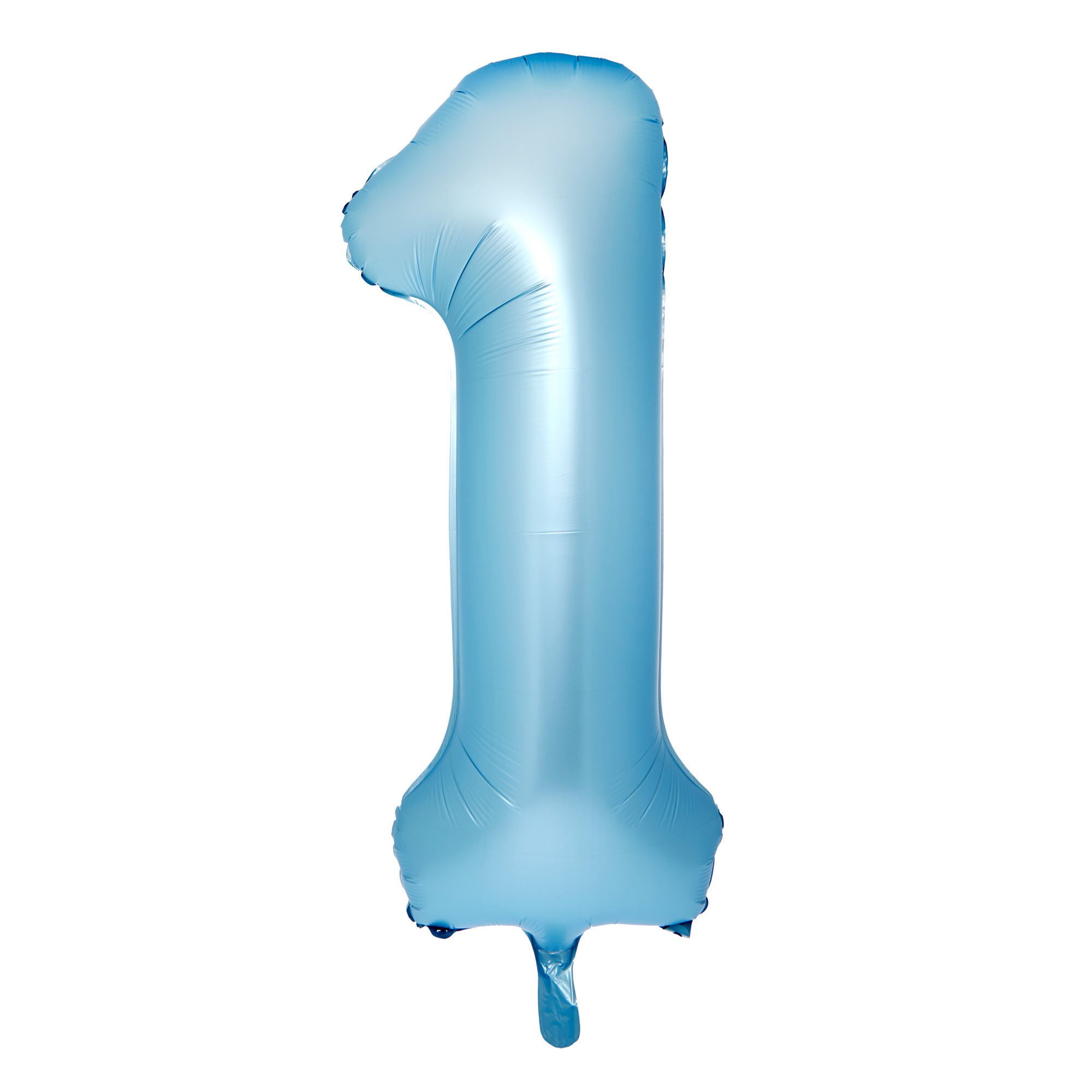Large 34-Inch Pale Blue Foil Helium Number 1 Balloon - Delivered Inflated