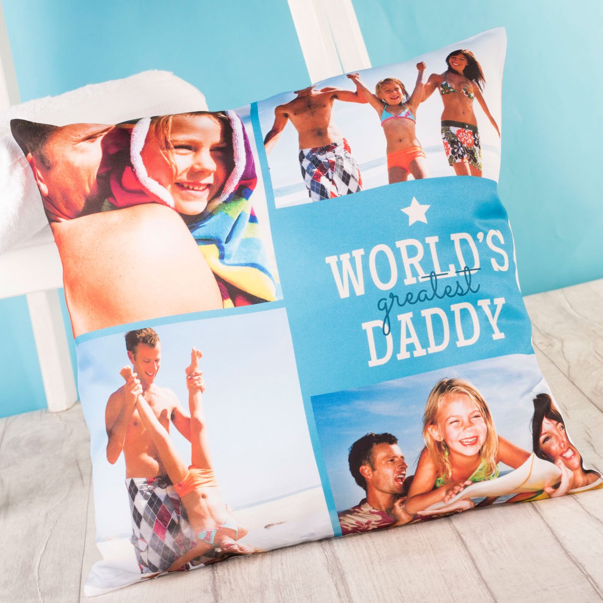 Multi Photo Cushion - World's Greatest Daddy