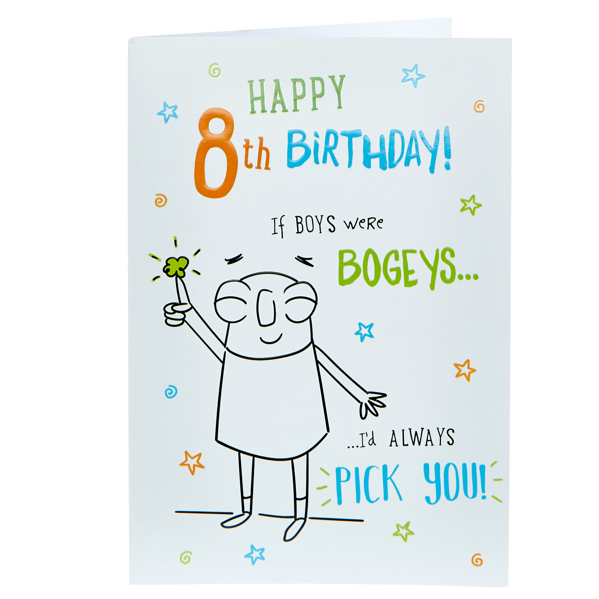 8th Birthday Card - If Boys Were Bogeys