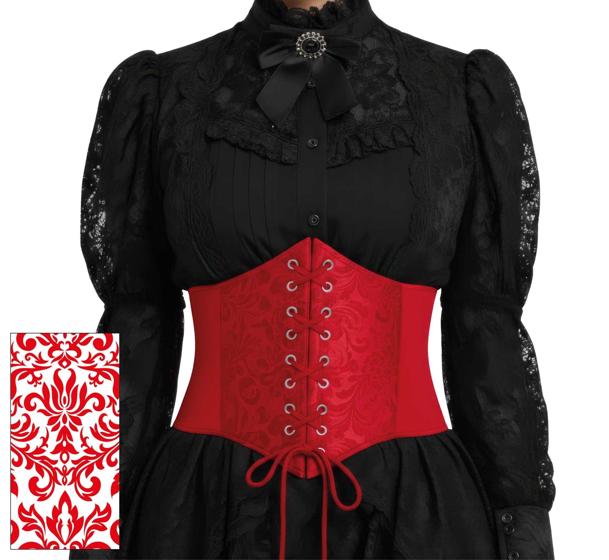 Fancy Dress Bright Red Corset