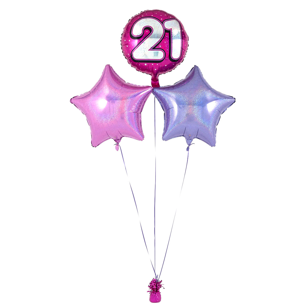 Pink 21st Birthday Balloon Bouquet - DELIVERED INFLATED!