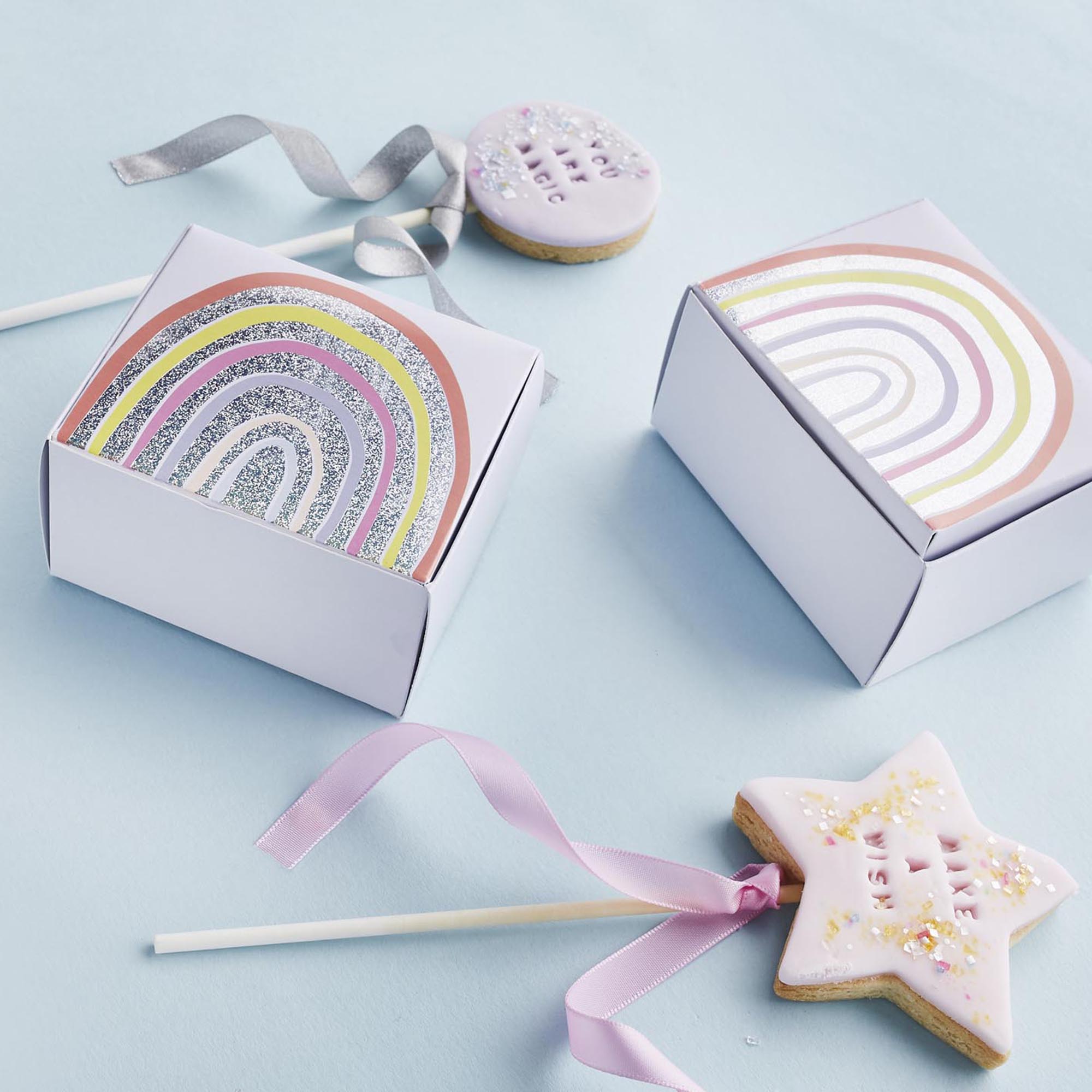 Rainbow Mini Cake Boxes - Pack of 10