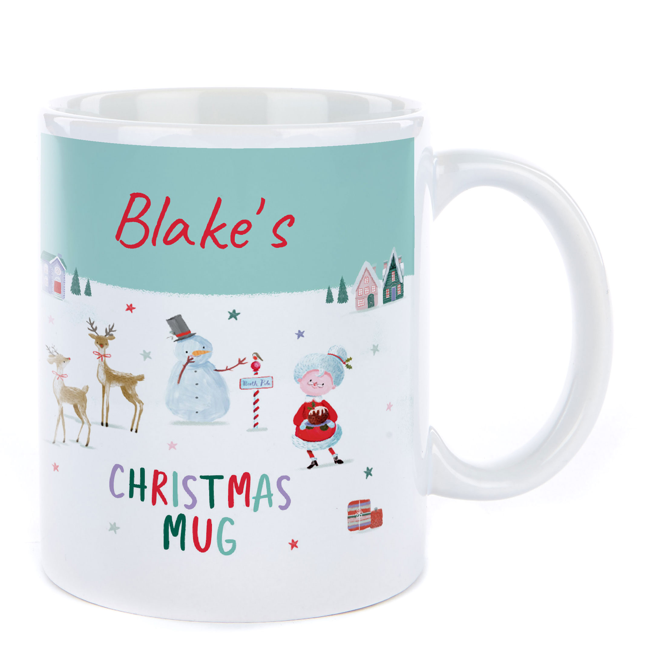 Personalised Christmas Mug - North Pole Scene