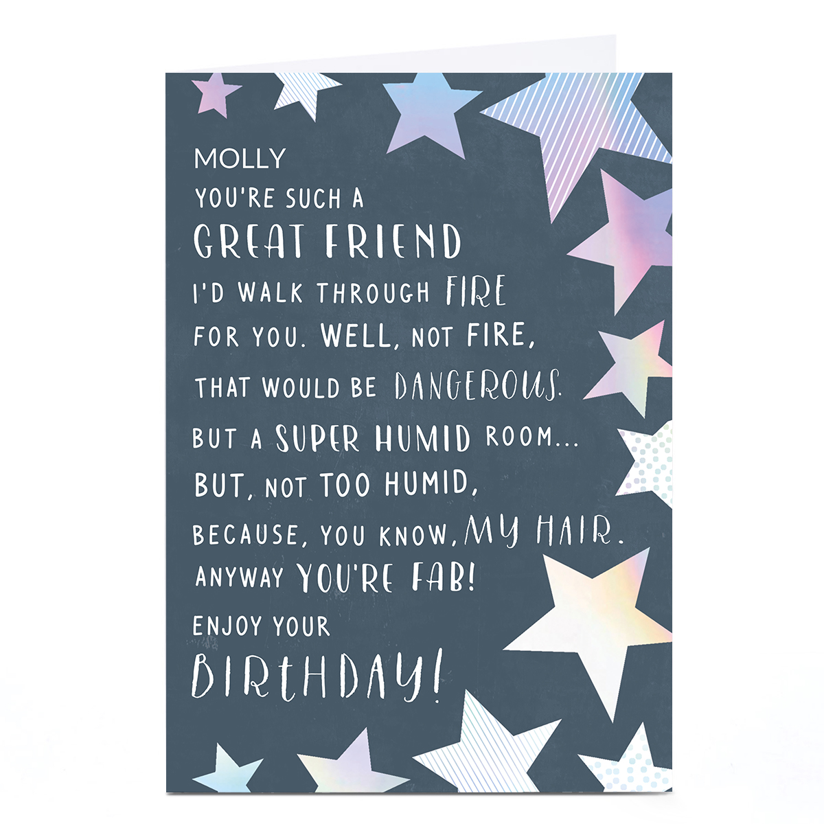 Personalised Imagine Card - Anyway, you're Fab!
