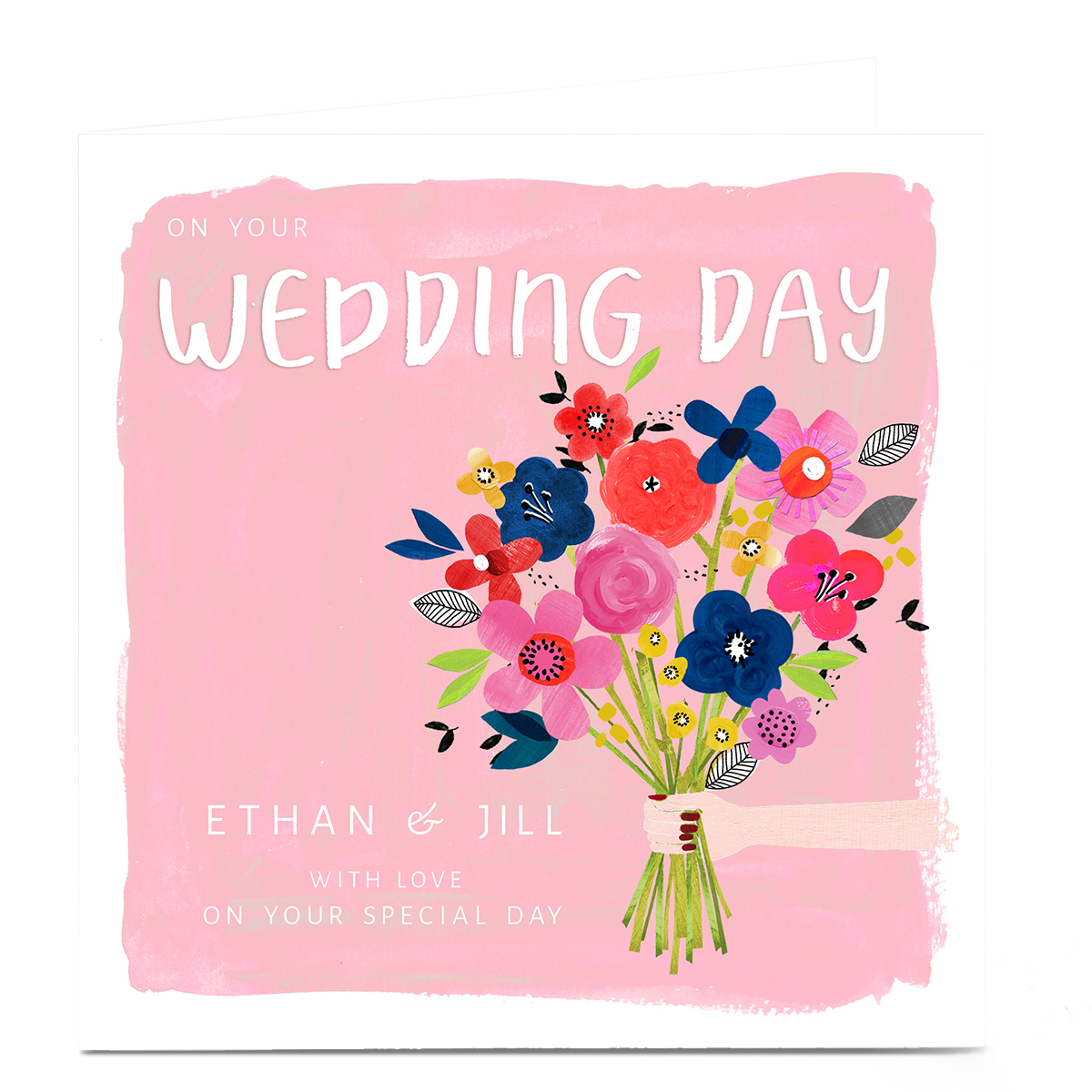 Personalised Kerry Spurling Wedding Card - Flowers 