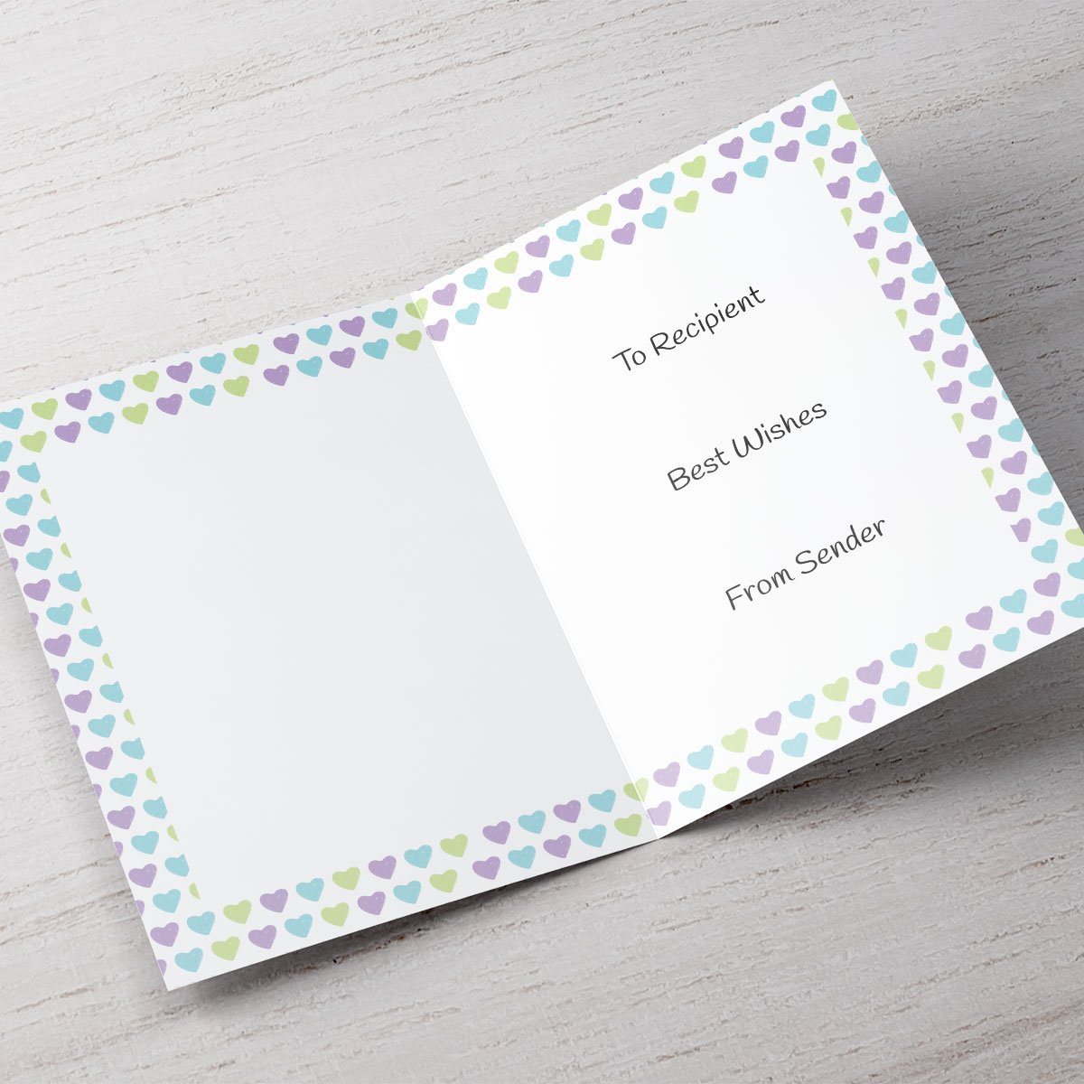 Personalised Anniversary Card - Coloured Hearts
