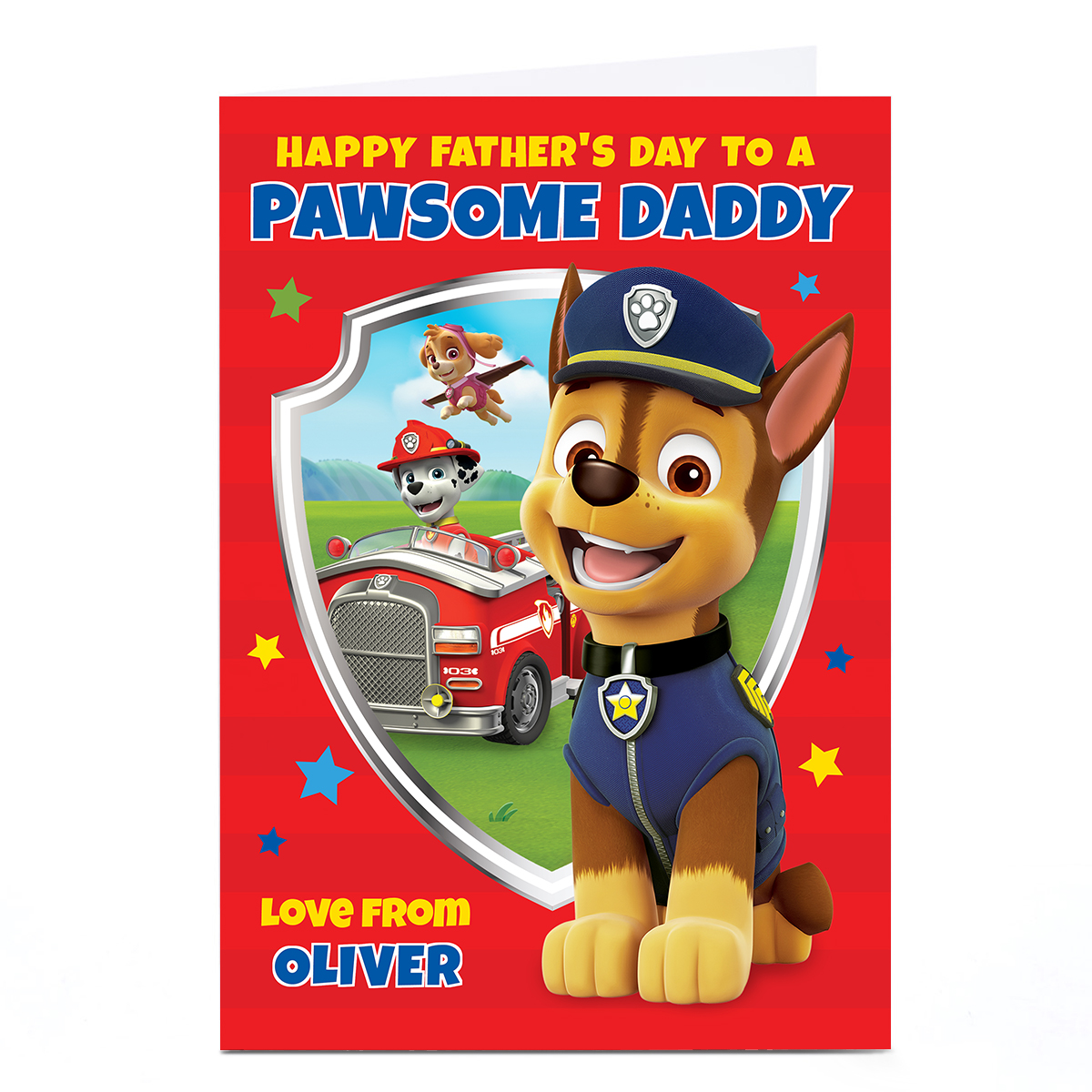 Personalised Paw Patrol Father's Day Card - Pawsome Daddy