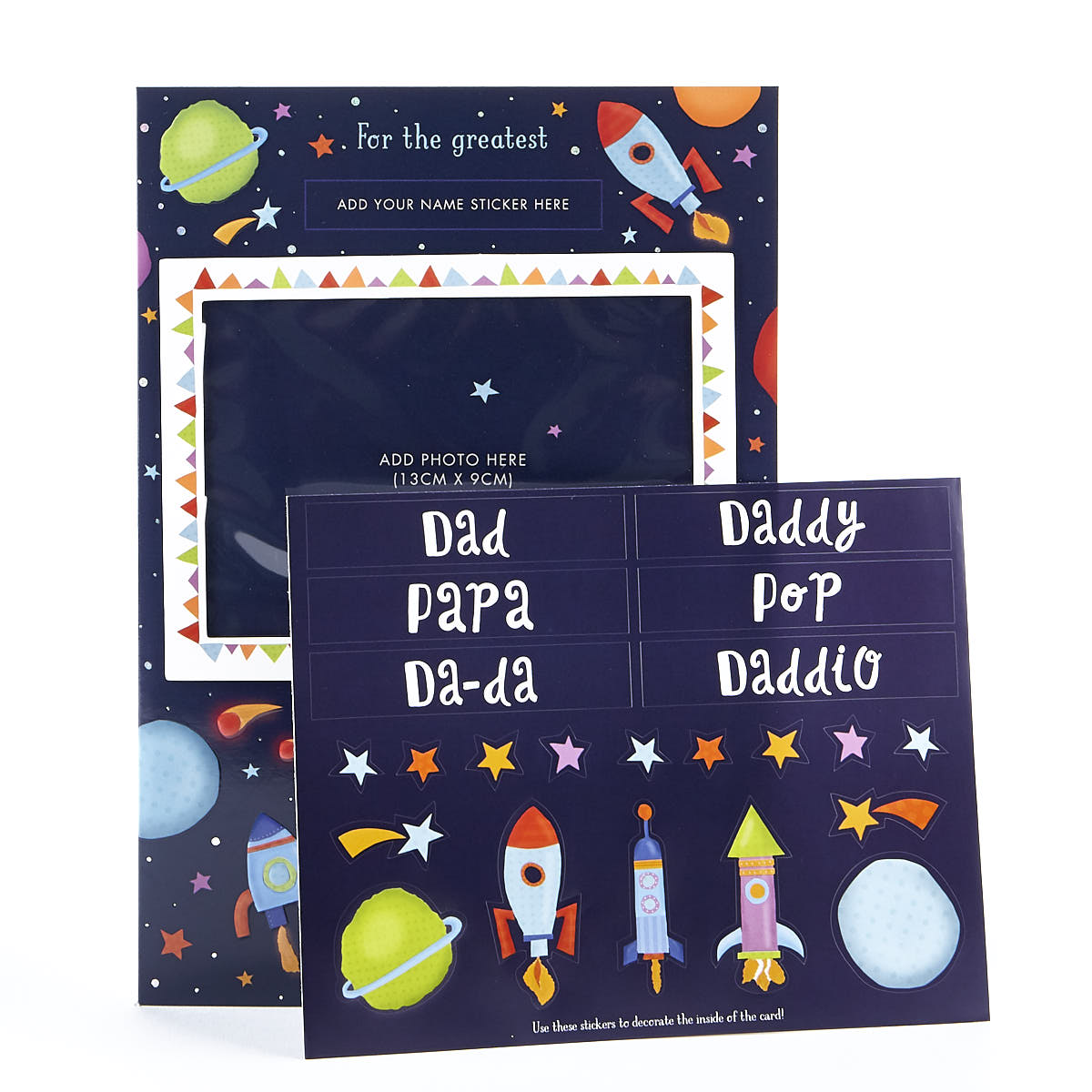 Father's Day Card - Handmade Dad Sticker & Photo