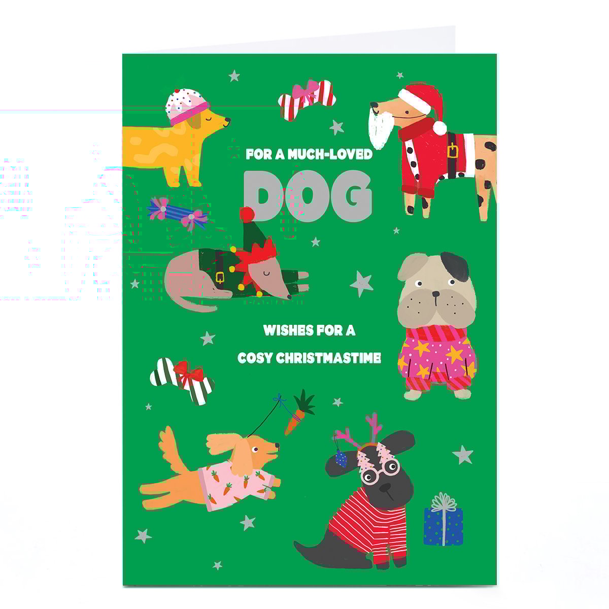 Personalised To the Dog Christmas Card - Lots of Colourful Dogs
