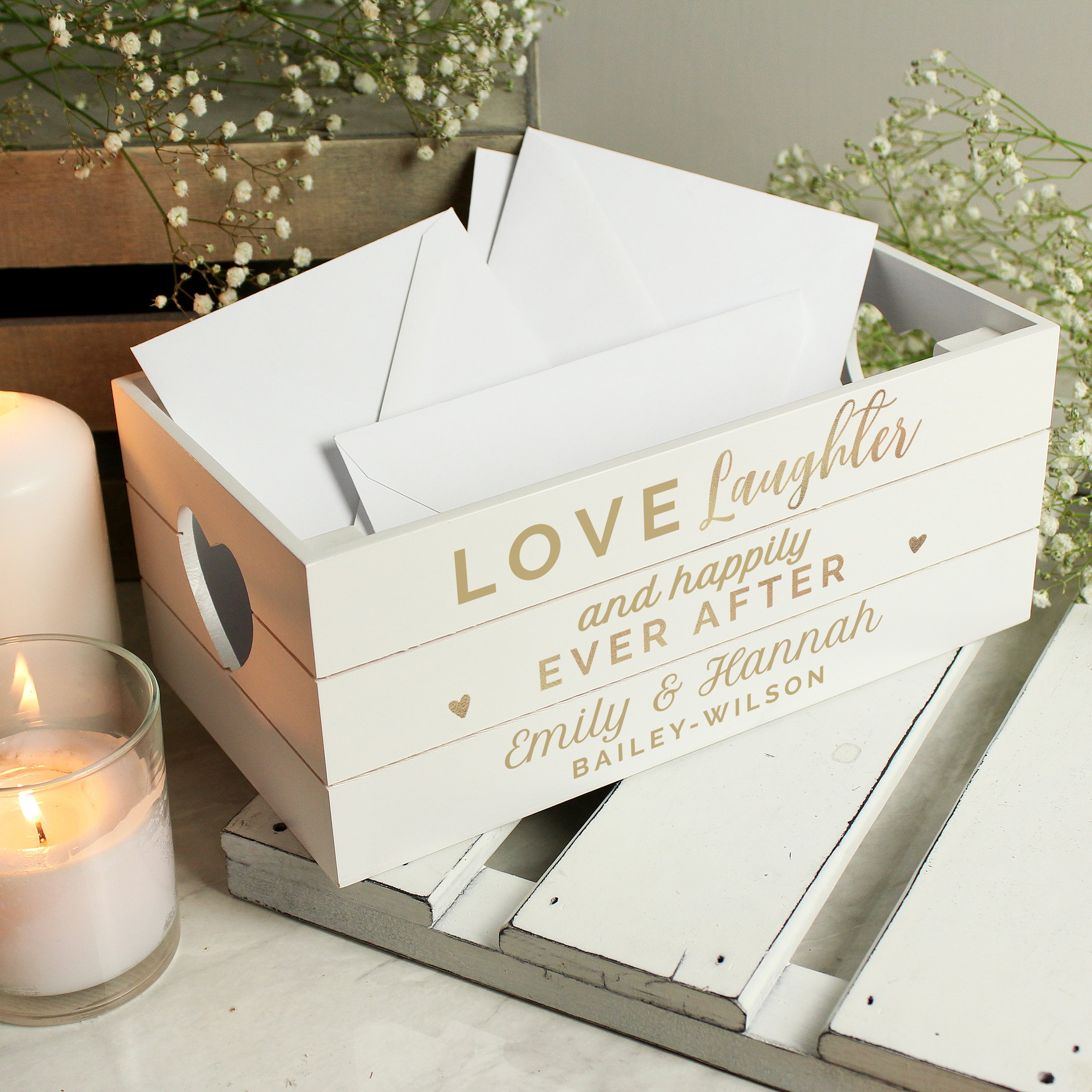 Personalised Happily Ever After Wooden Crate