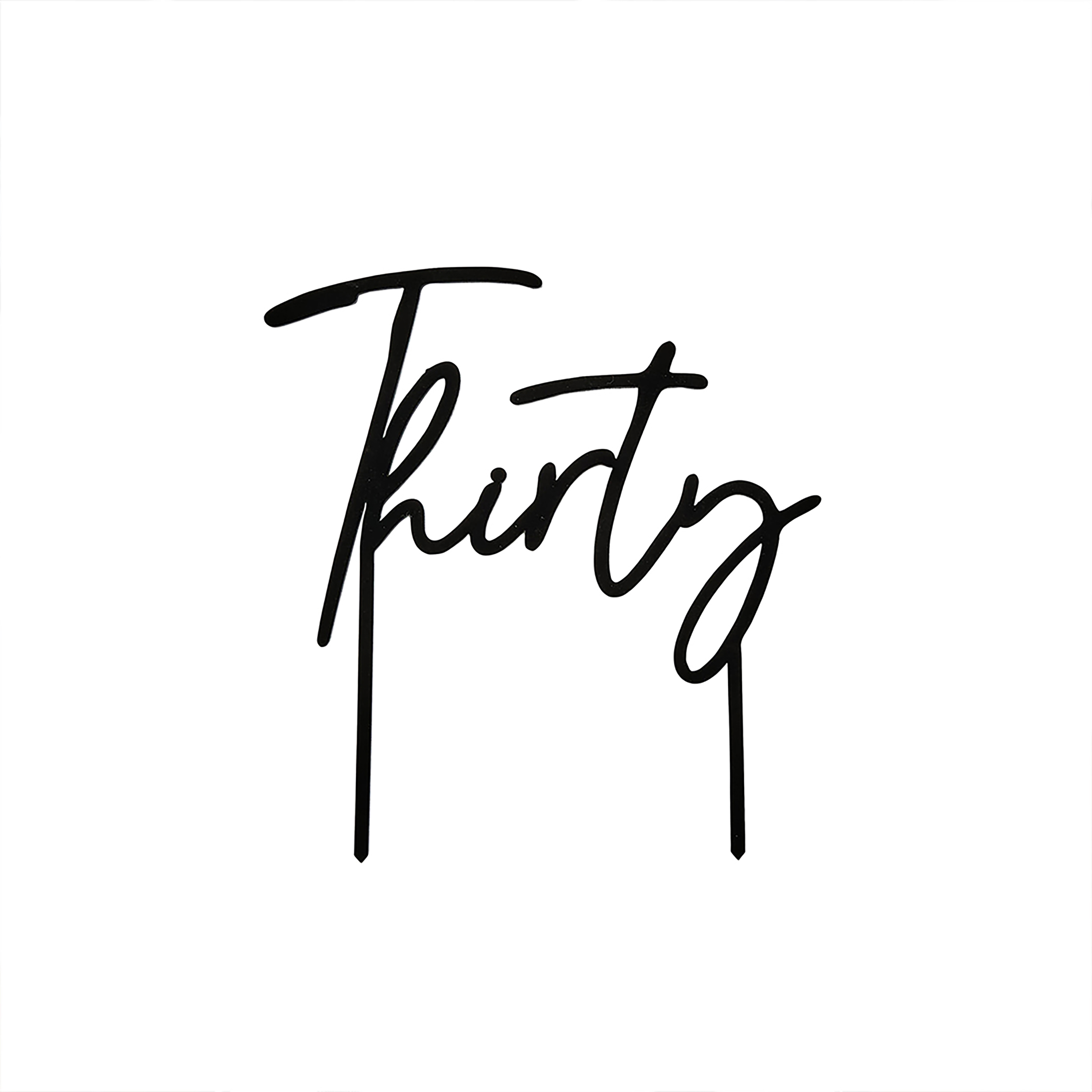 Black Thirty Acrylic Cake Topper