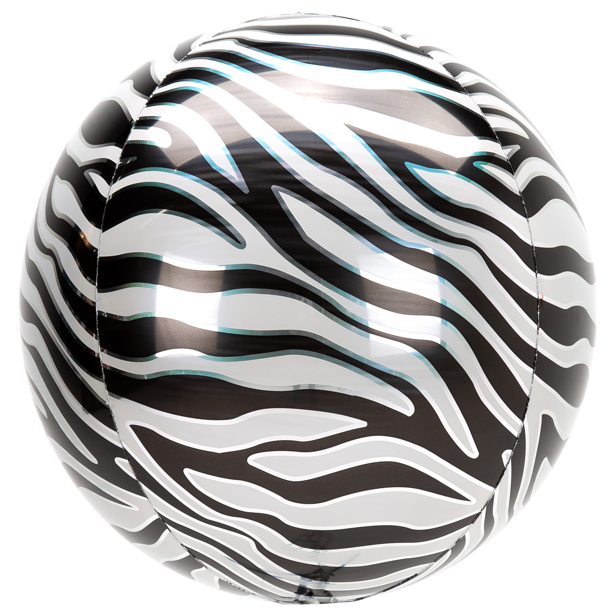 Orb-Shaped Zebra Print 16 Foil Helium Balloon