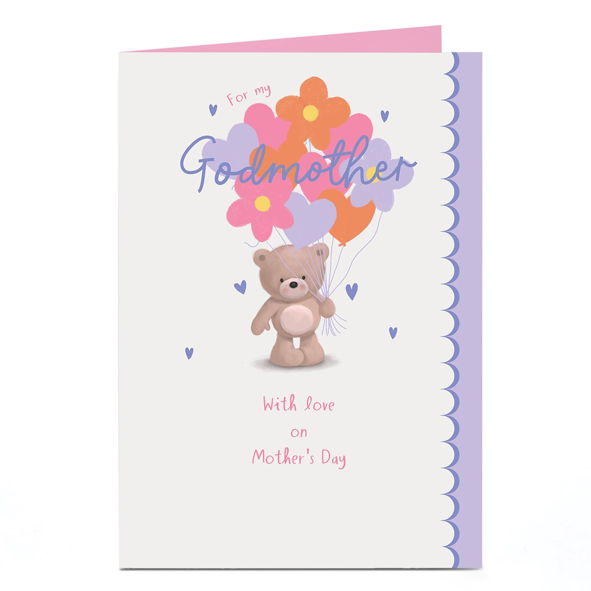 Mother's Day Card - Bear with Flower Balloons, Godmother
