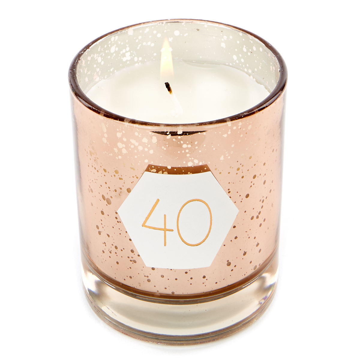 Rose Gold Vanilla Scented 40th Birthday Candle
