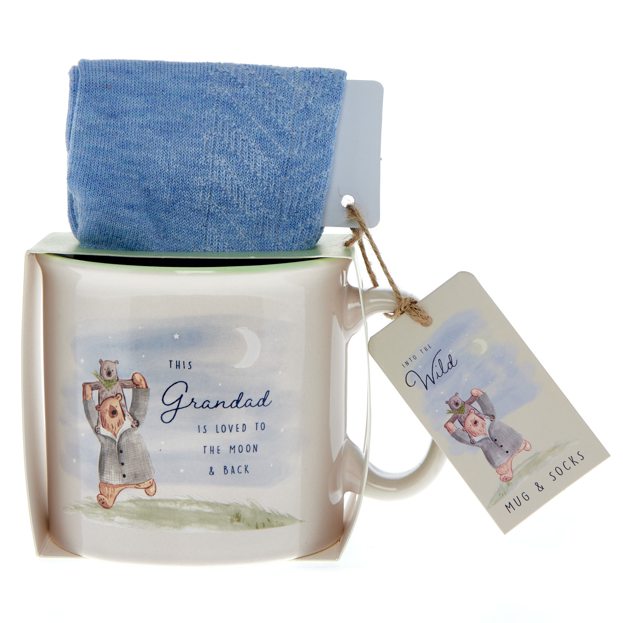 This Grandad Is Loved To The Moon & Back Mug & Socks Gift Set