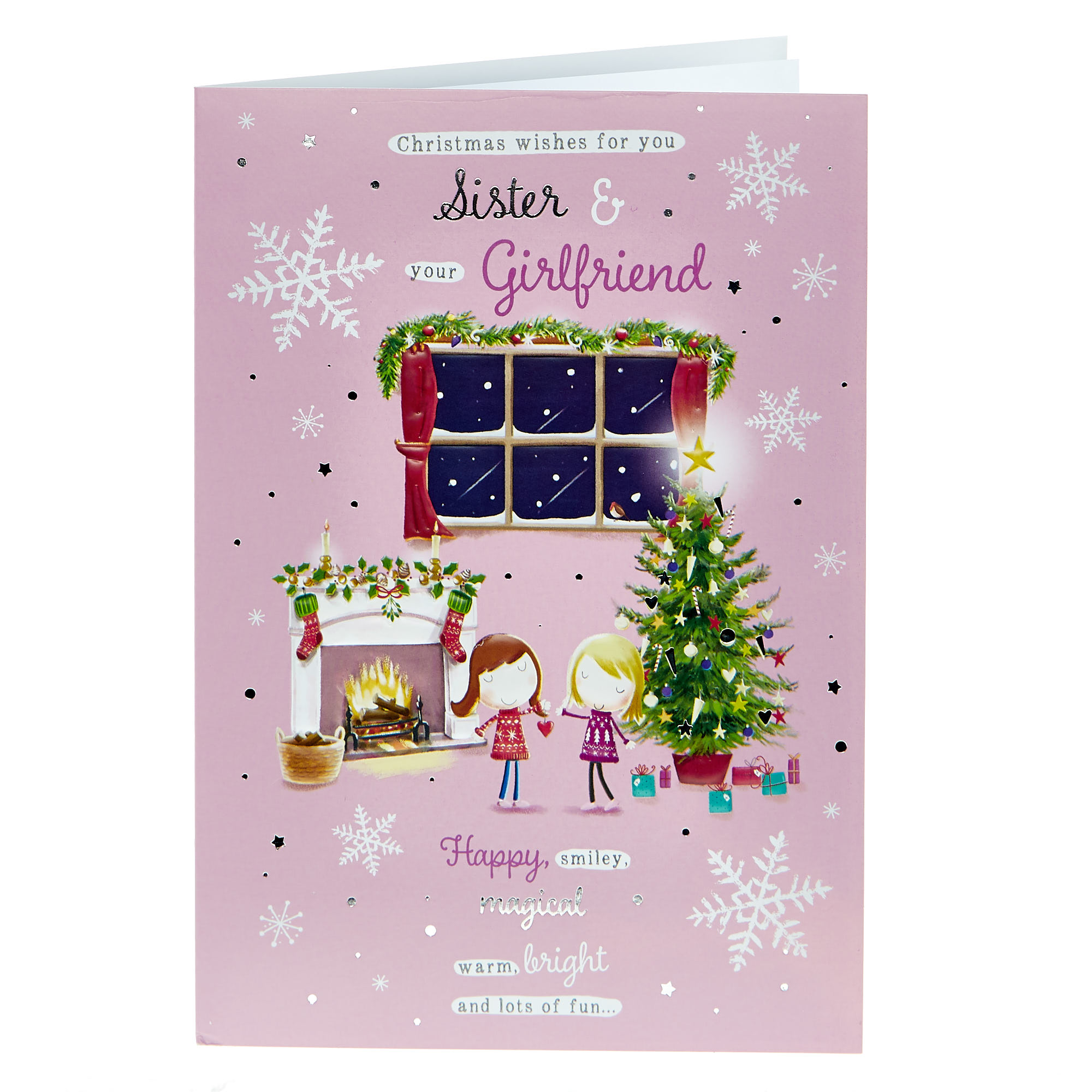 Christmas Card - Sister & Girlfriend Window 