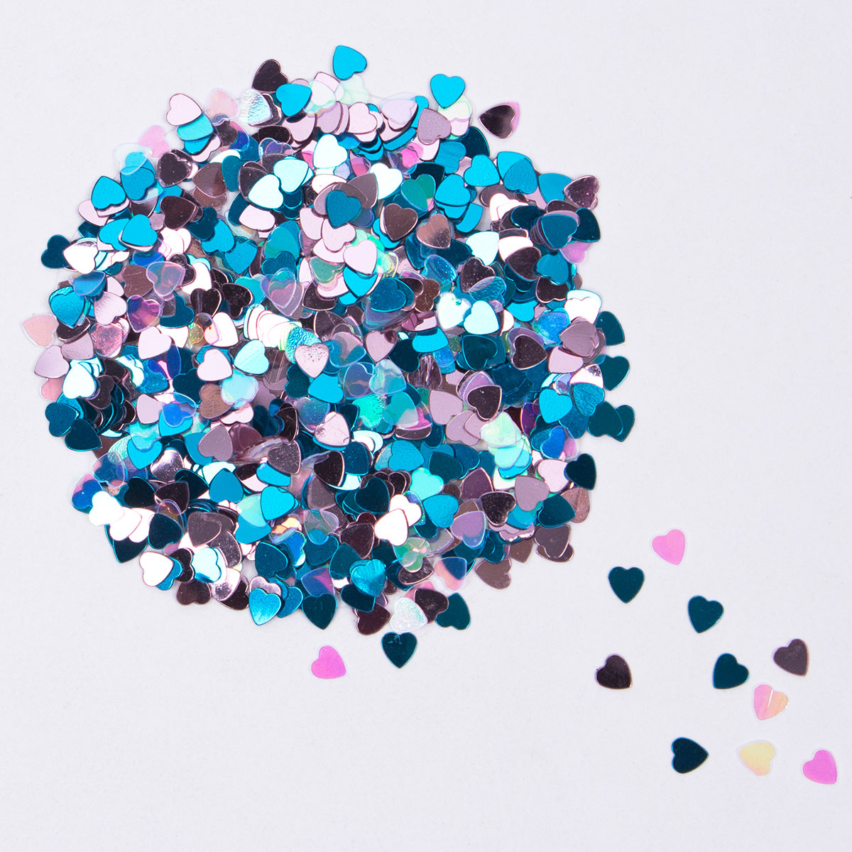 Multicoloured Metallic & Iridescent Heart Confetti