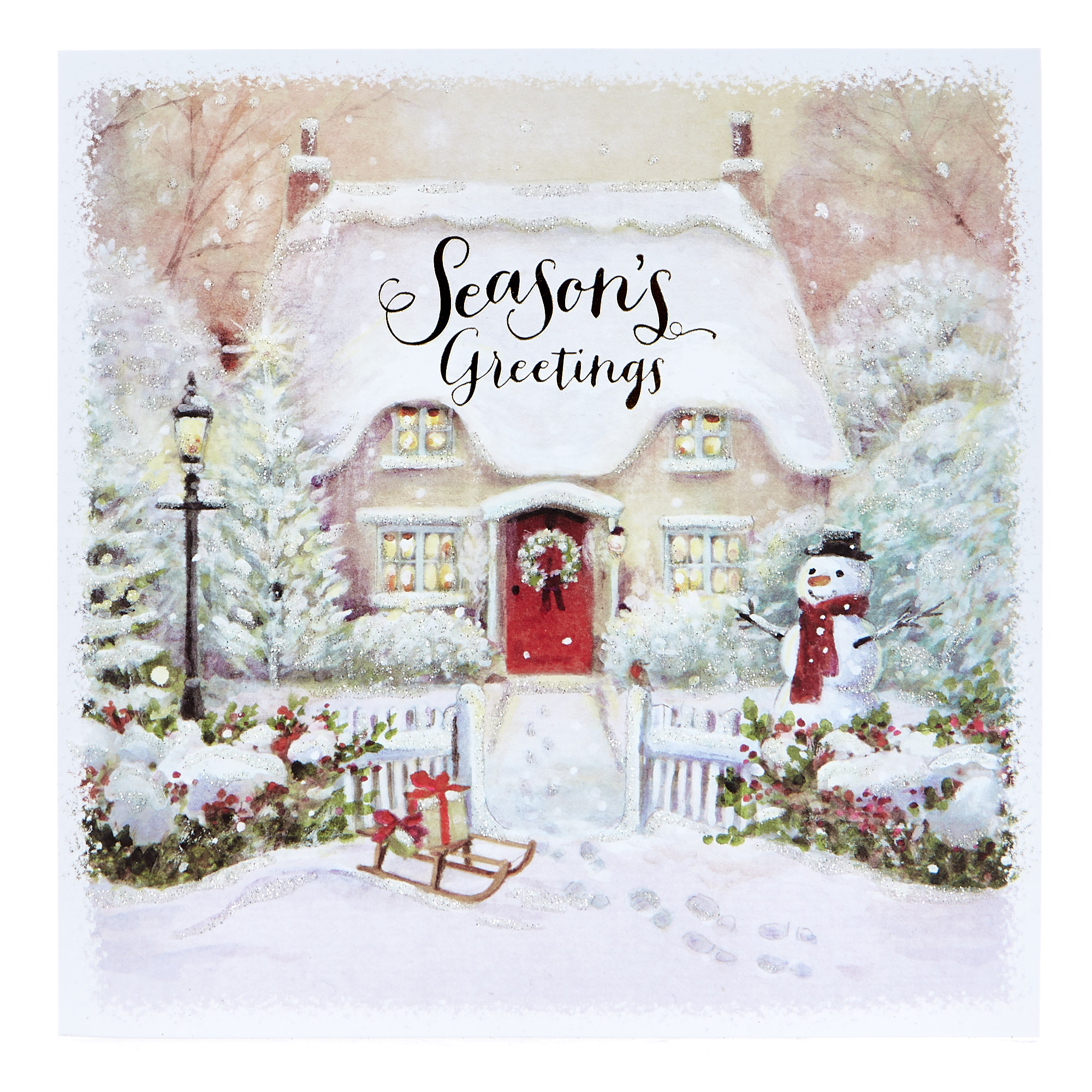 Deluxe Square Boxed Christmas Cards - White Christmas Pack Of 12
