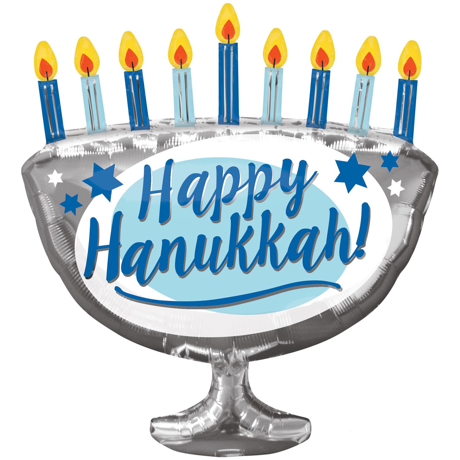 29-Inch Happy Hanukkah Menorah Foil Helium Balloon