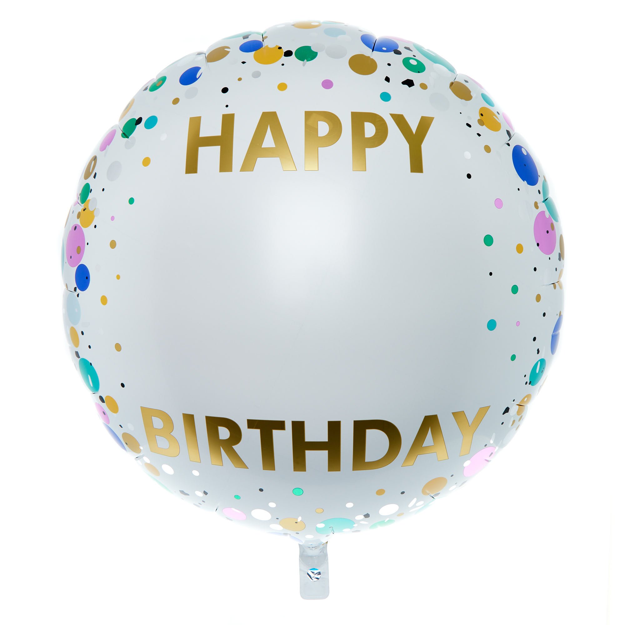 31-Inch Spotty Happy Birthday Foil Helium Balloon With Stickers
