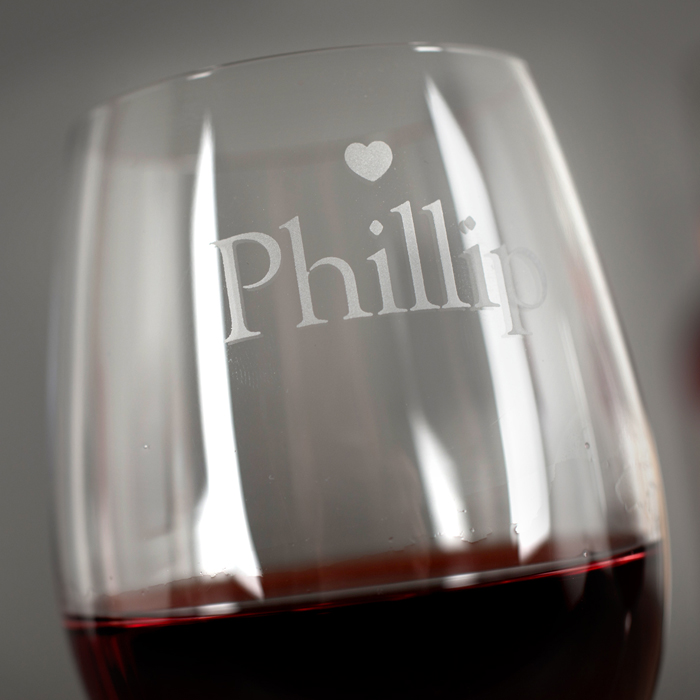 Personalised Engraved Wine Glasses|Glassware Set - His and Hers Hearts