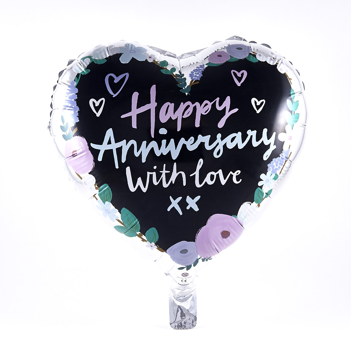 Happy Anniversary Heart-Shaped Foil Helium Balloon