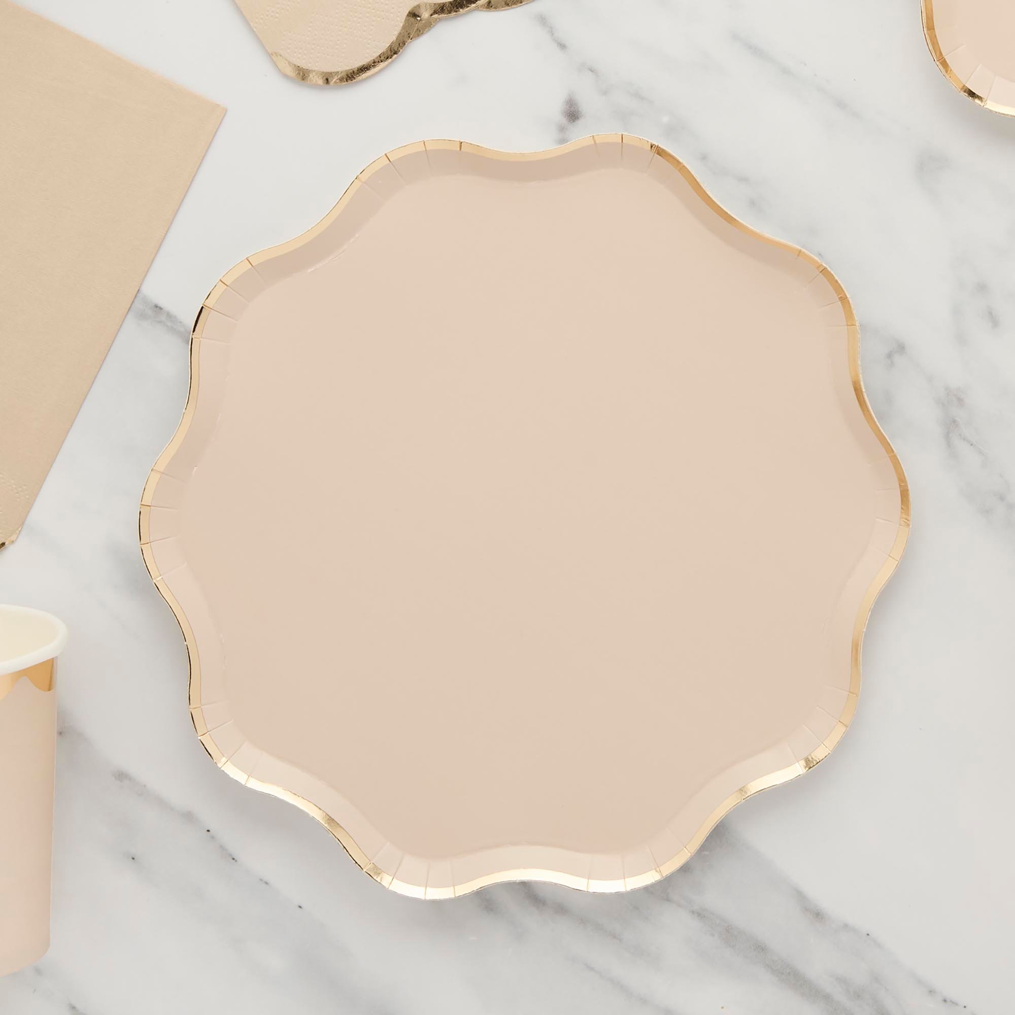 Champagne Paper Plates - Pack of 8