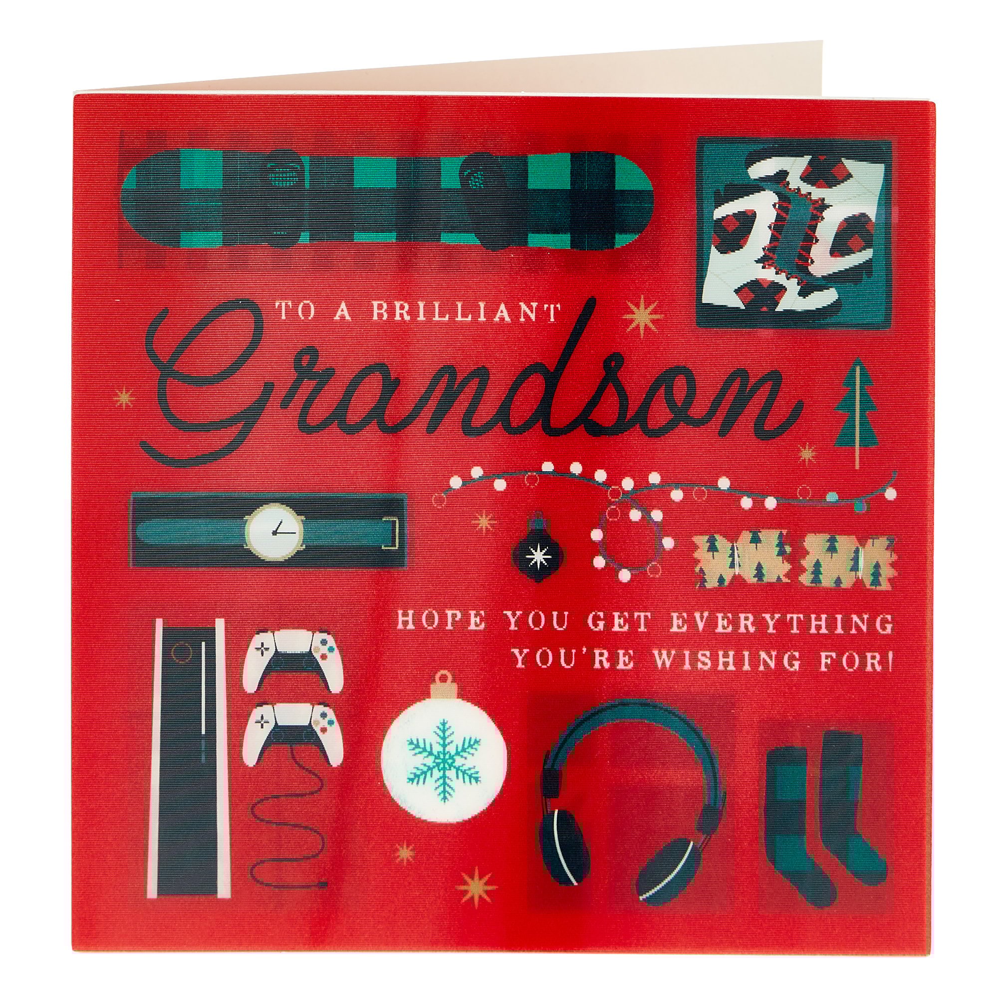 Hologram Christmas Card - Brilliant Grandson