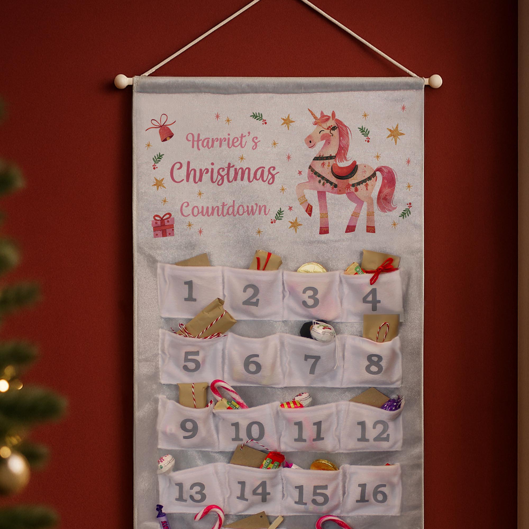 Personalised Unicorn Christmas Advent Calendar,  Personalised Unicorn Christmas Advent Calendar