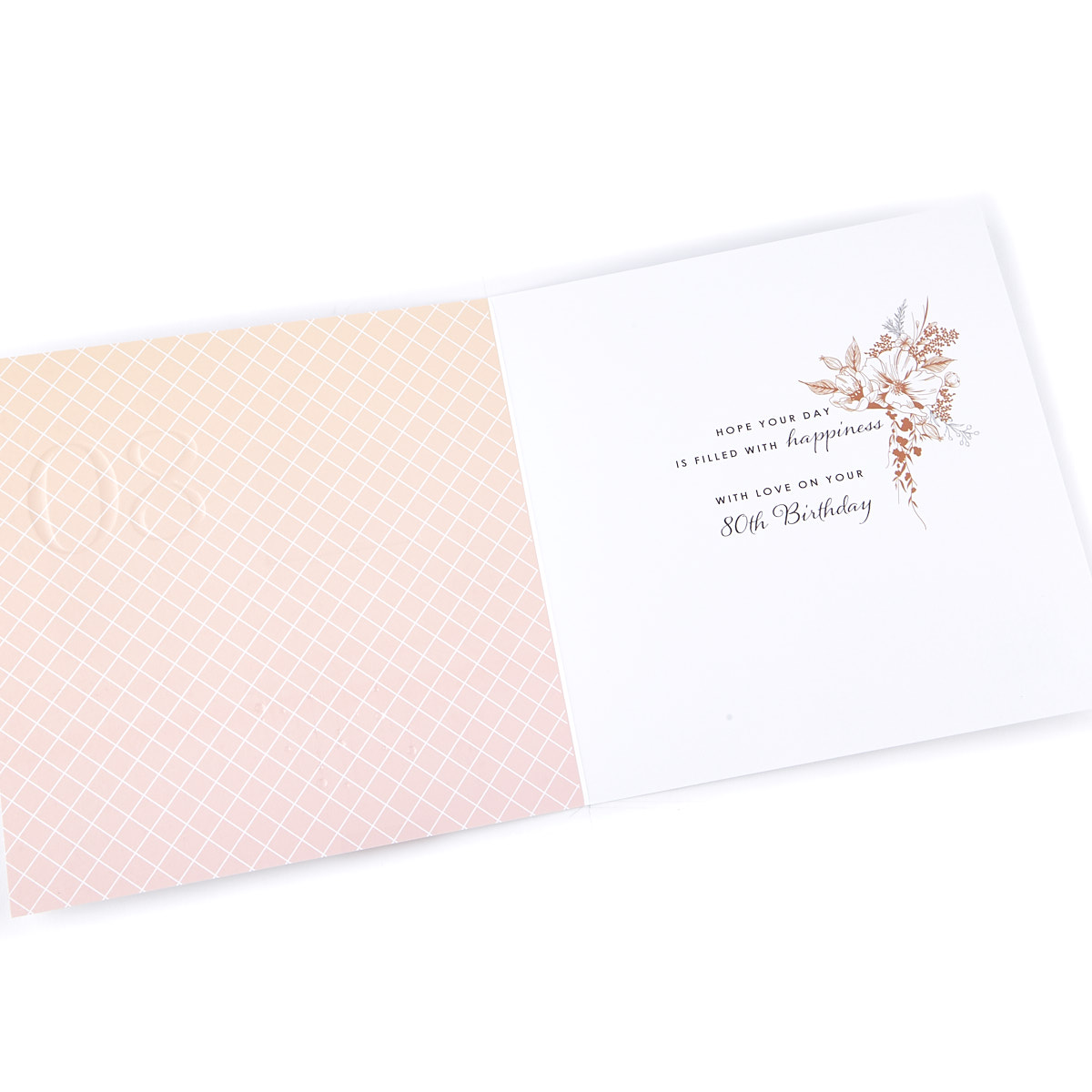Platinum Collection 80th Birthday Card - Rose Gold Cake 