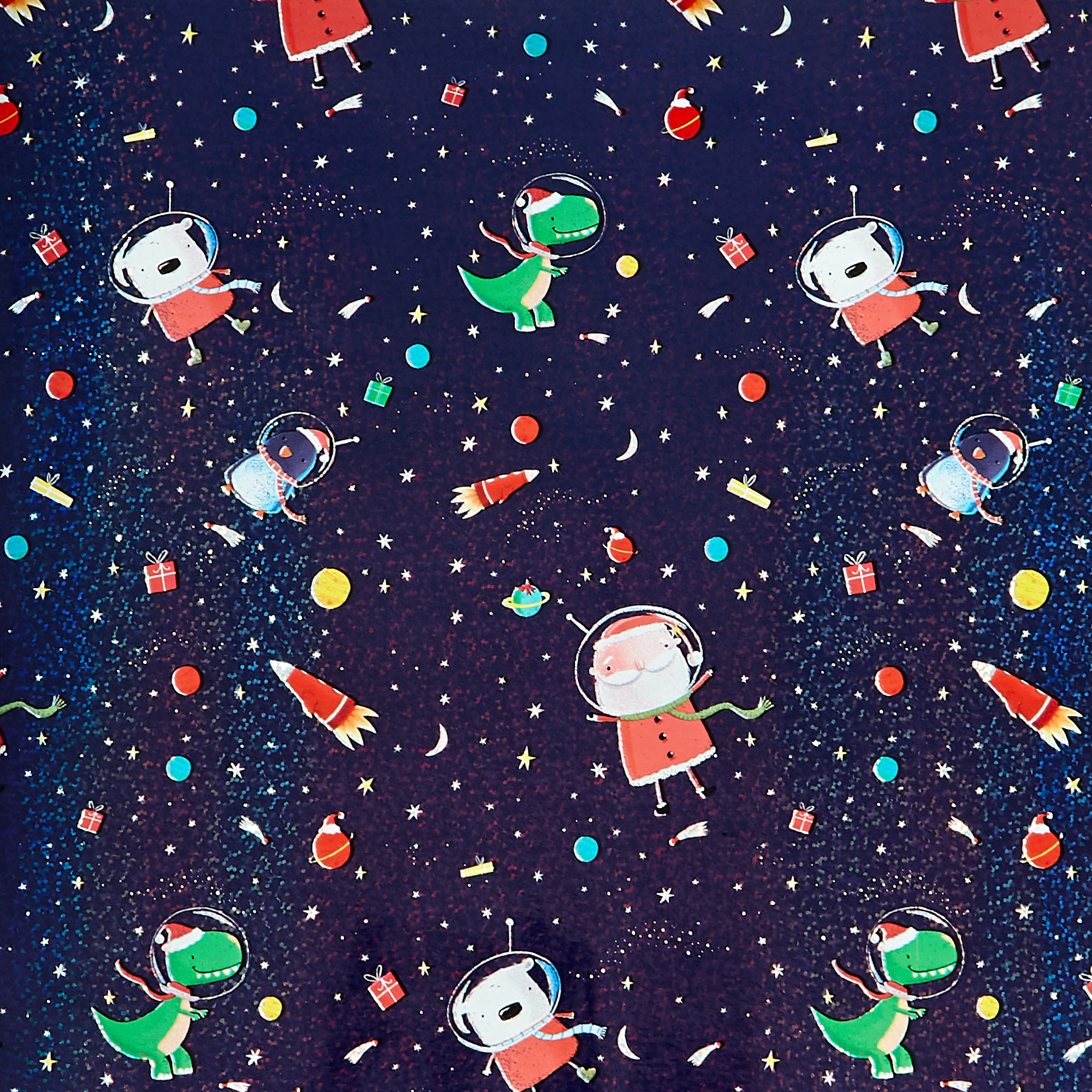 Holographic Kids' Christmas Wrapping Paper - 2 Rolls 