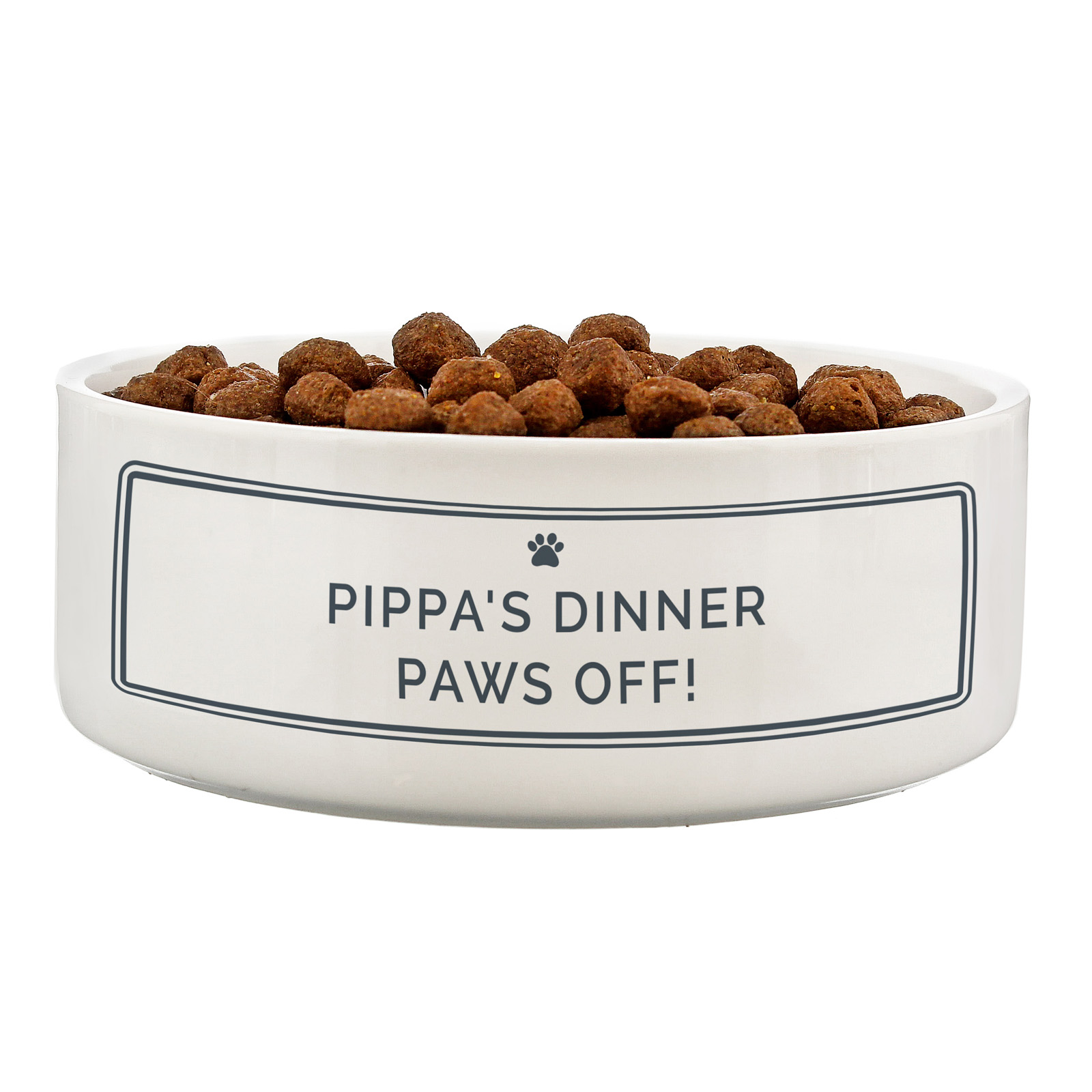 Personalised Ceramic Pet Bowl - Paw Print Design