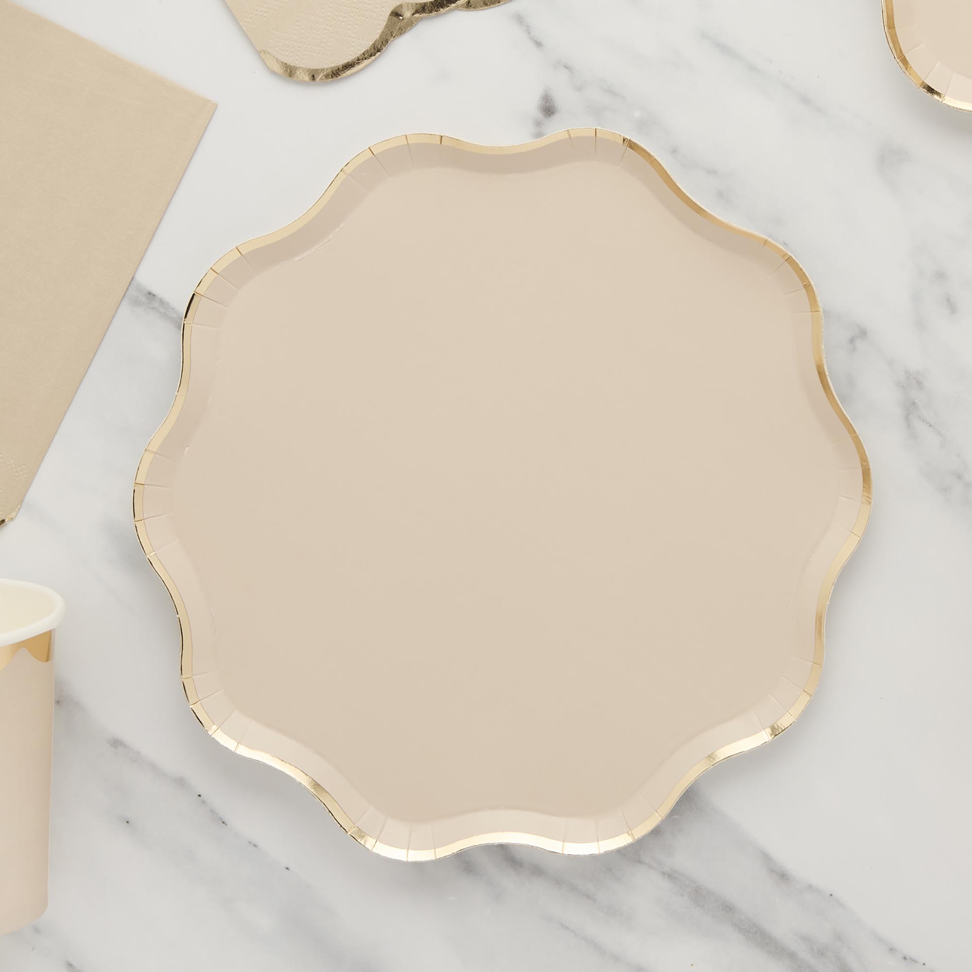 Champagne Paper Plates - Pack of 8
