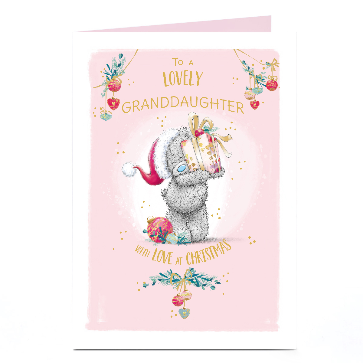 Personalised Tatty Teddy Christmas Card - To a Lovely Granddaughter
