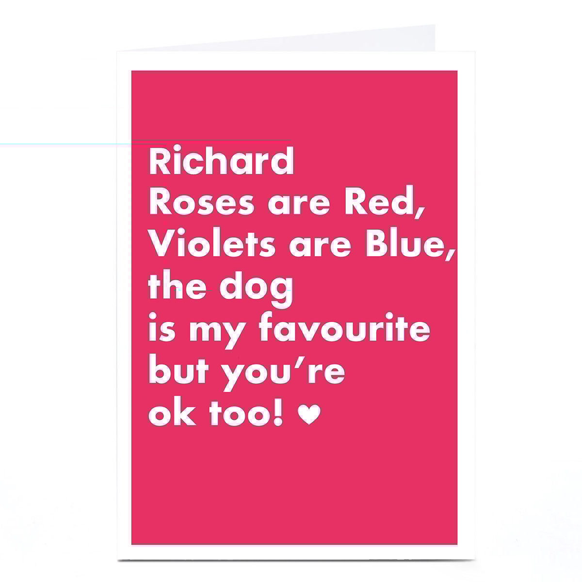 Personalised Hello Munki Valentine's Day Card - Dog is my Favourite