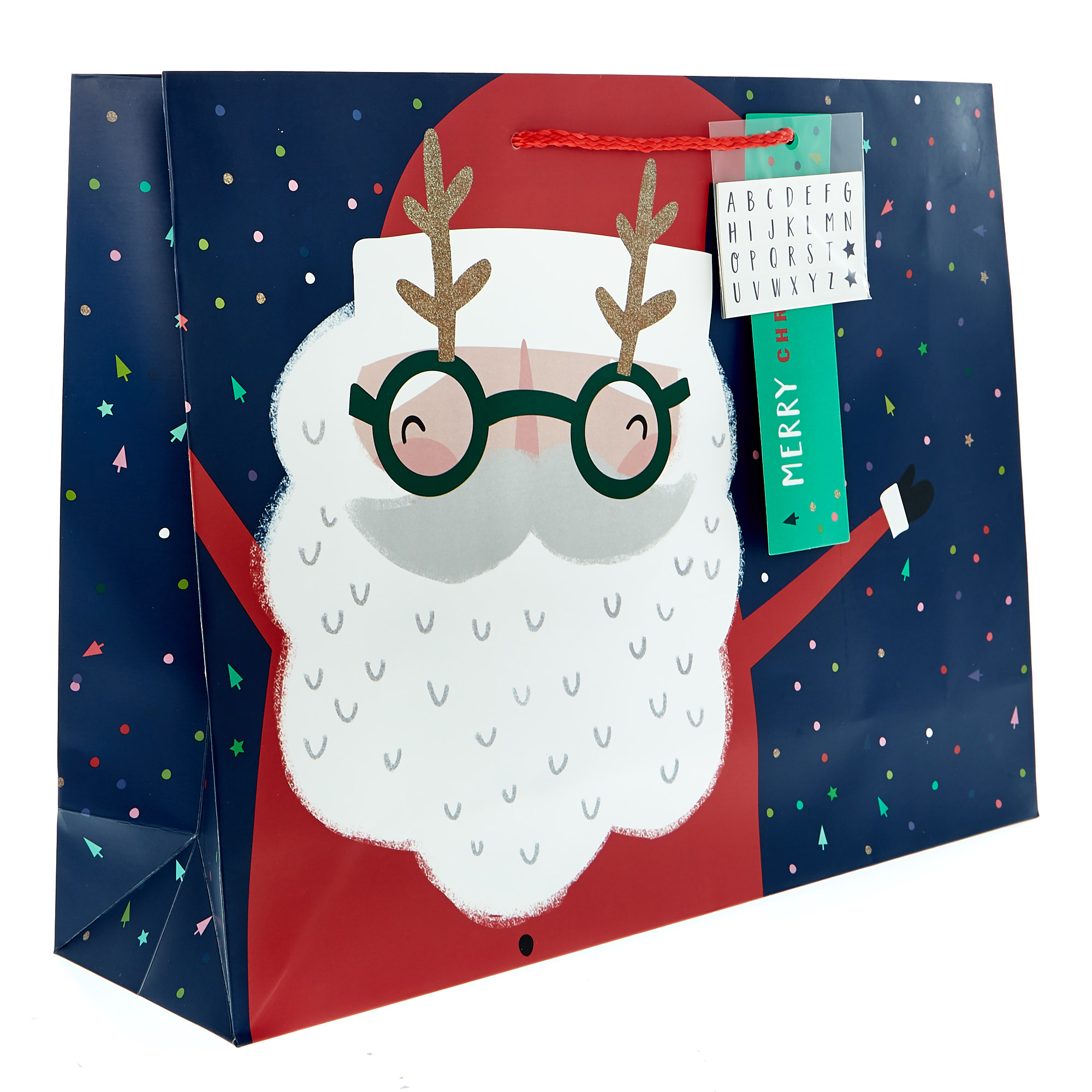 Extra Large Landscape Santa Christmas Gift Bag & Stickers