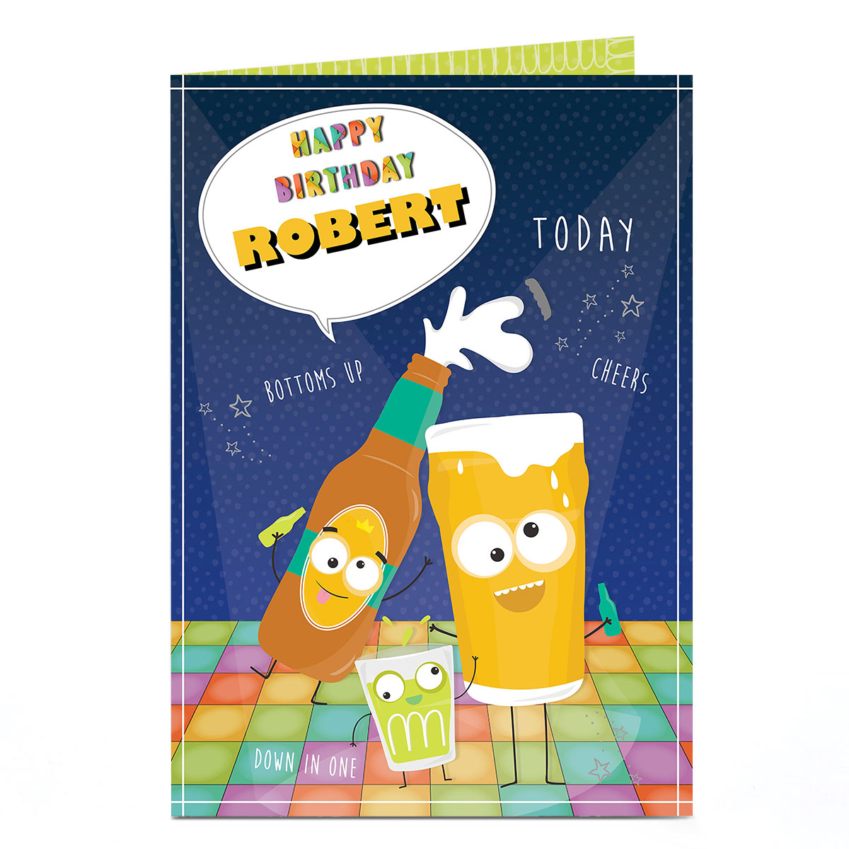 Personalised Birthday Card - Dancing Beers