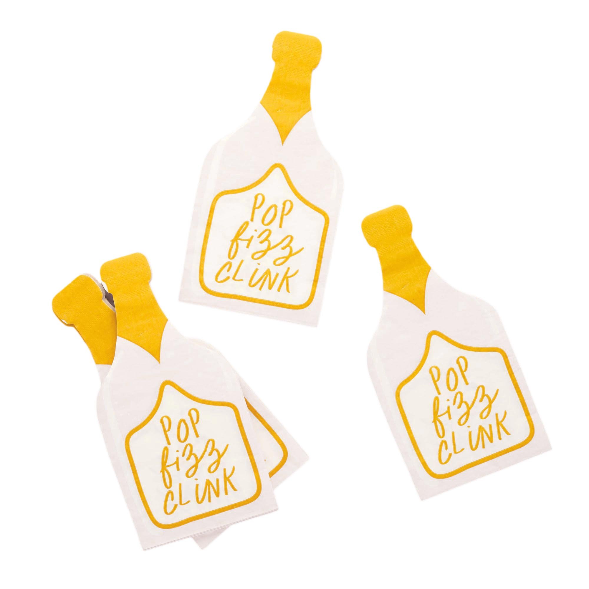 Champagne Bottle Paper Napkins - Pack of 16