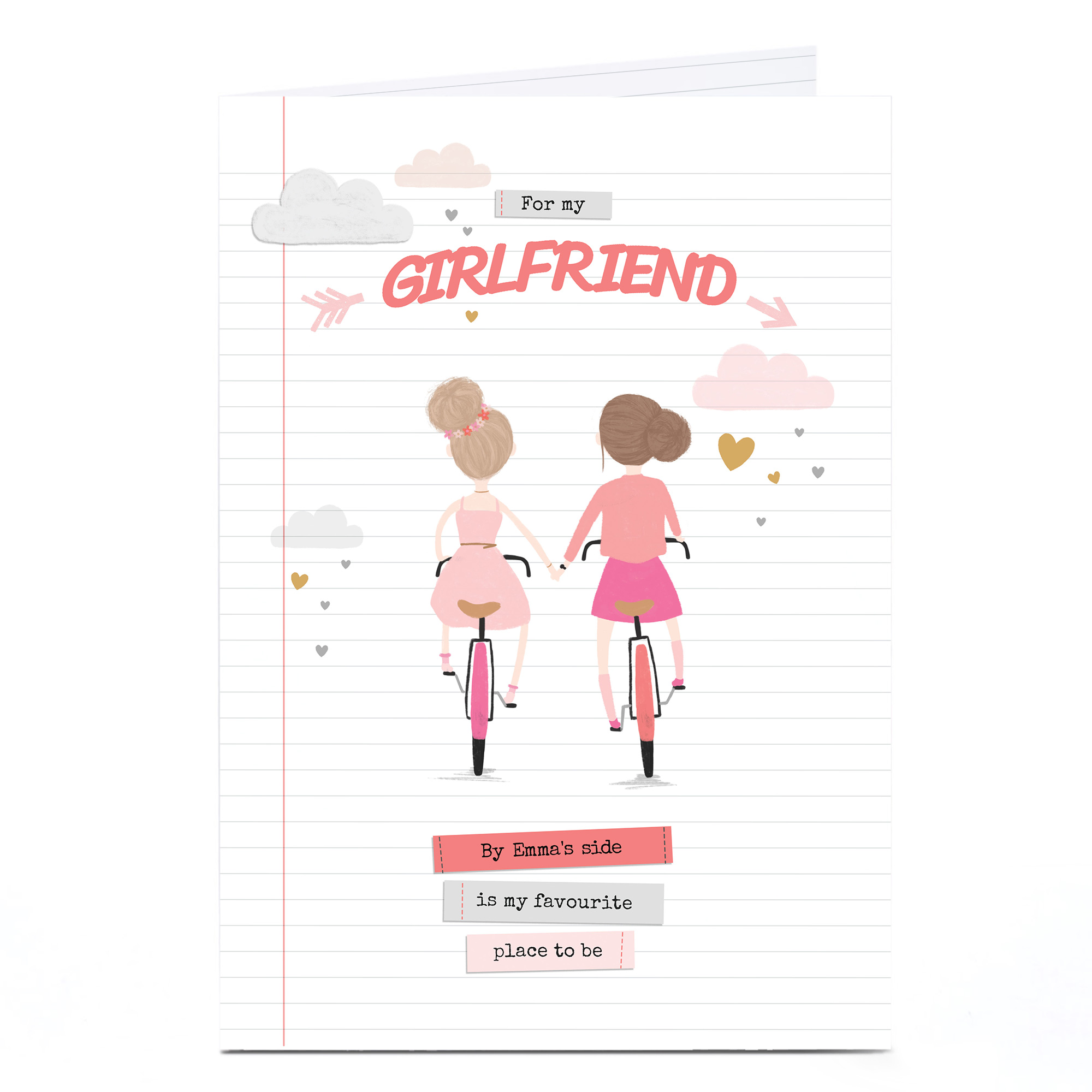 Personalised Card - Girls On Bicycles