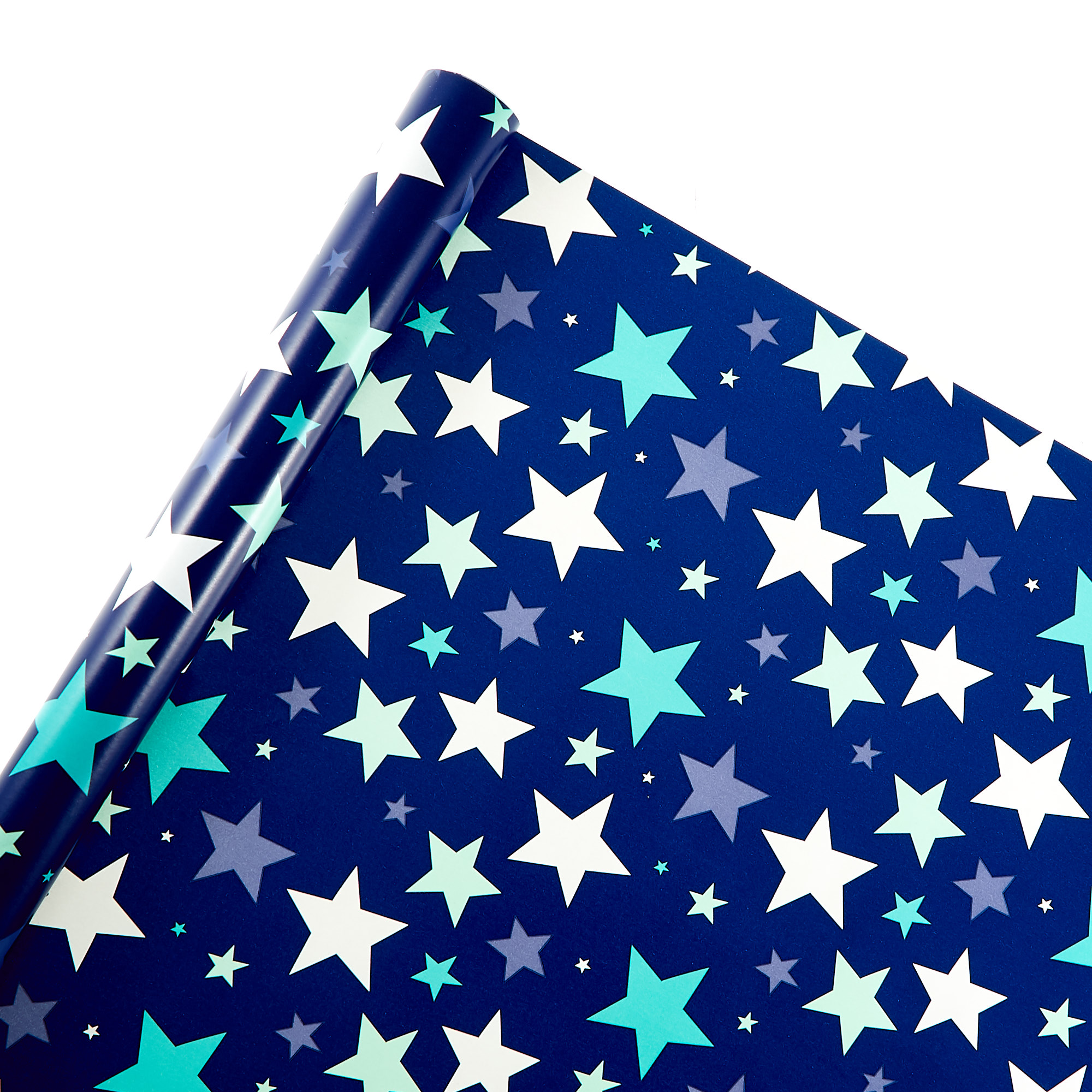 Assorted Starry & Stripy Wrapping Paper - 4 Rolls