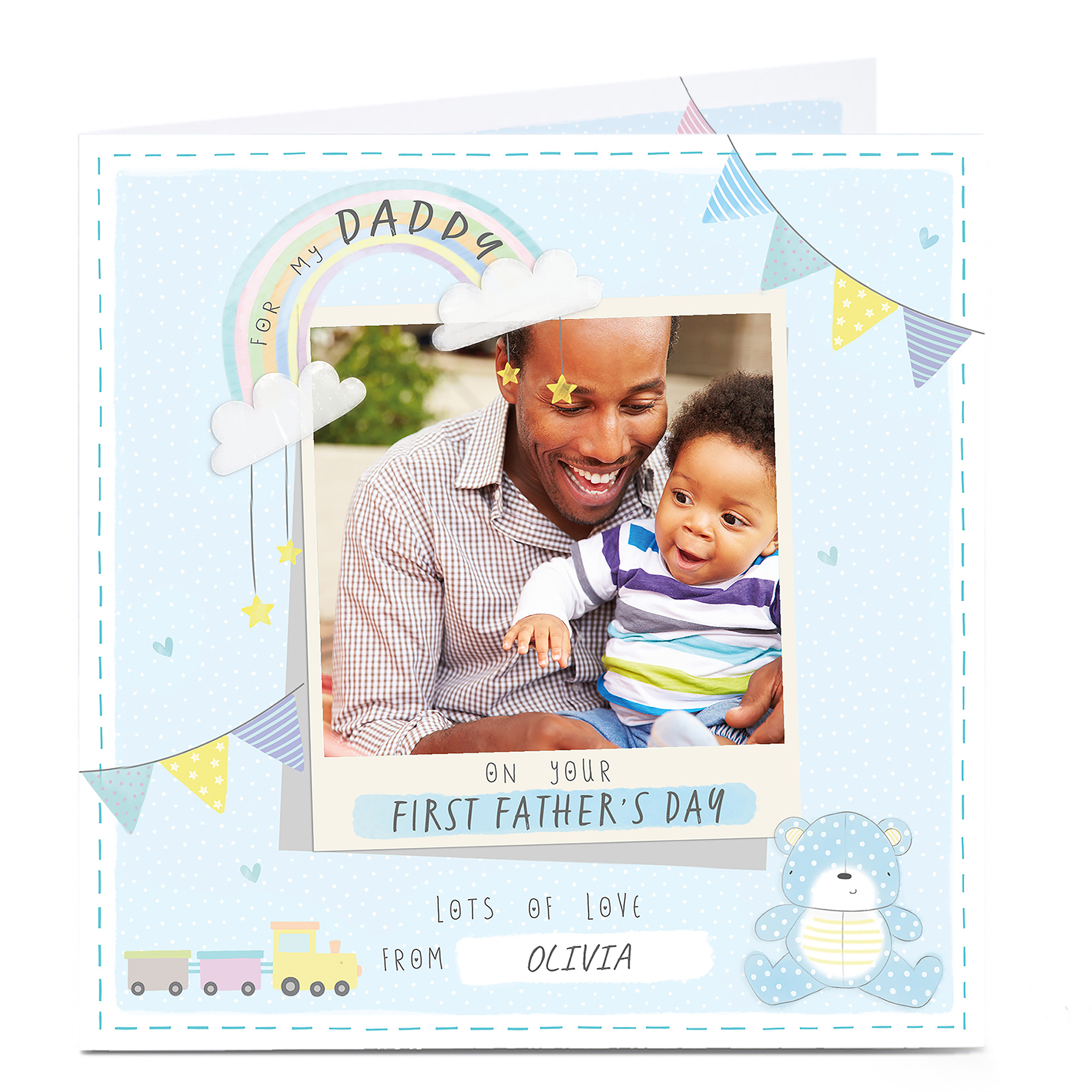 Photo Father's Day Card - First Father's Day Rainbow