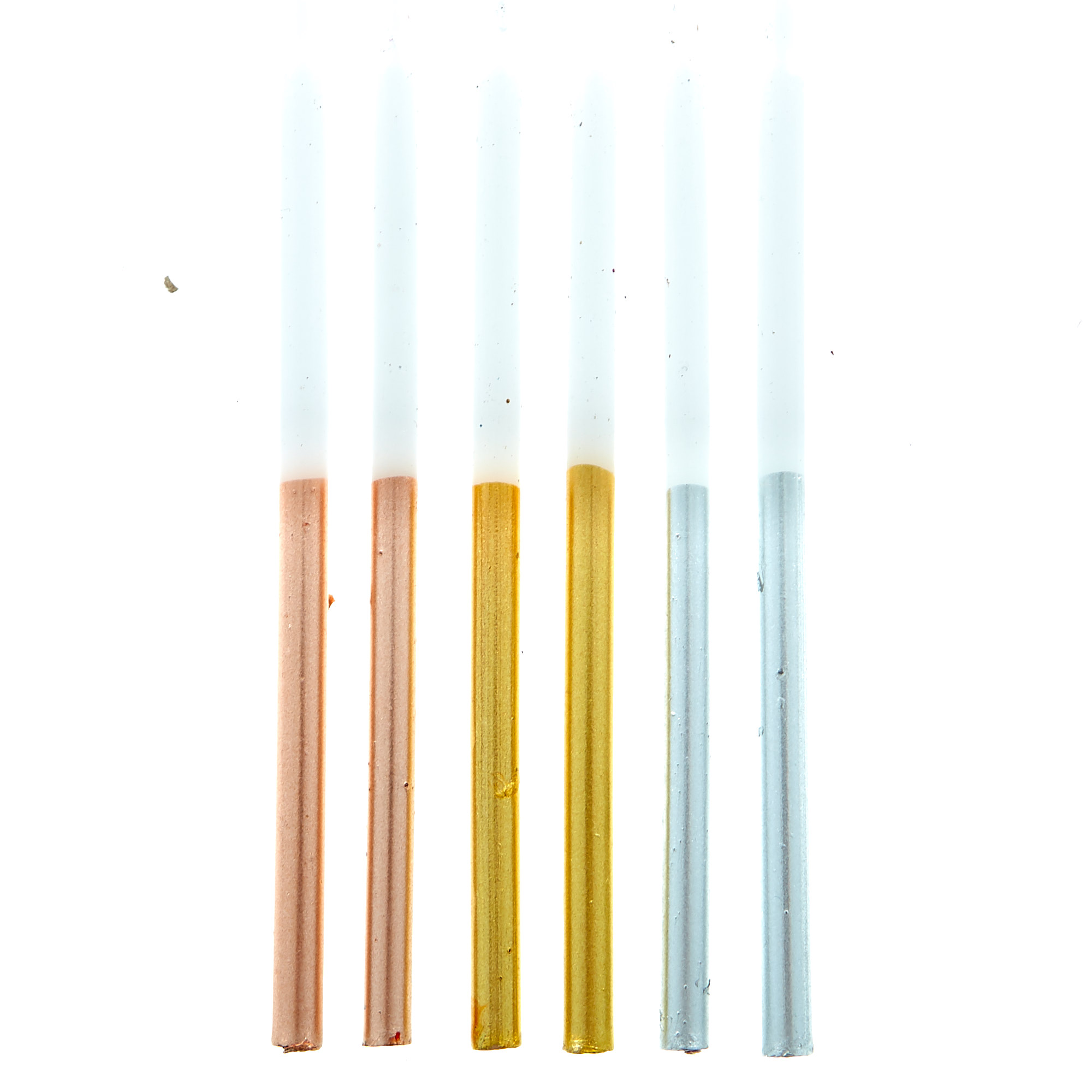 5-Inch Metallic Dipped Party Candles - Pack Of 12