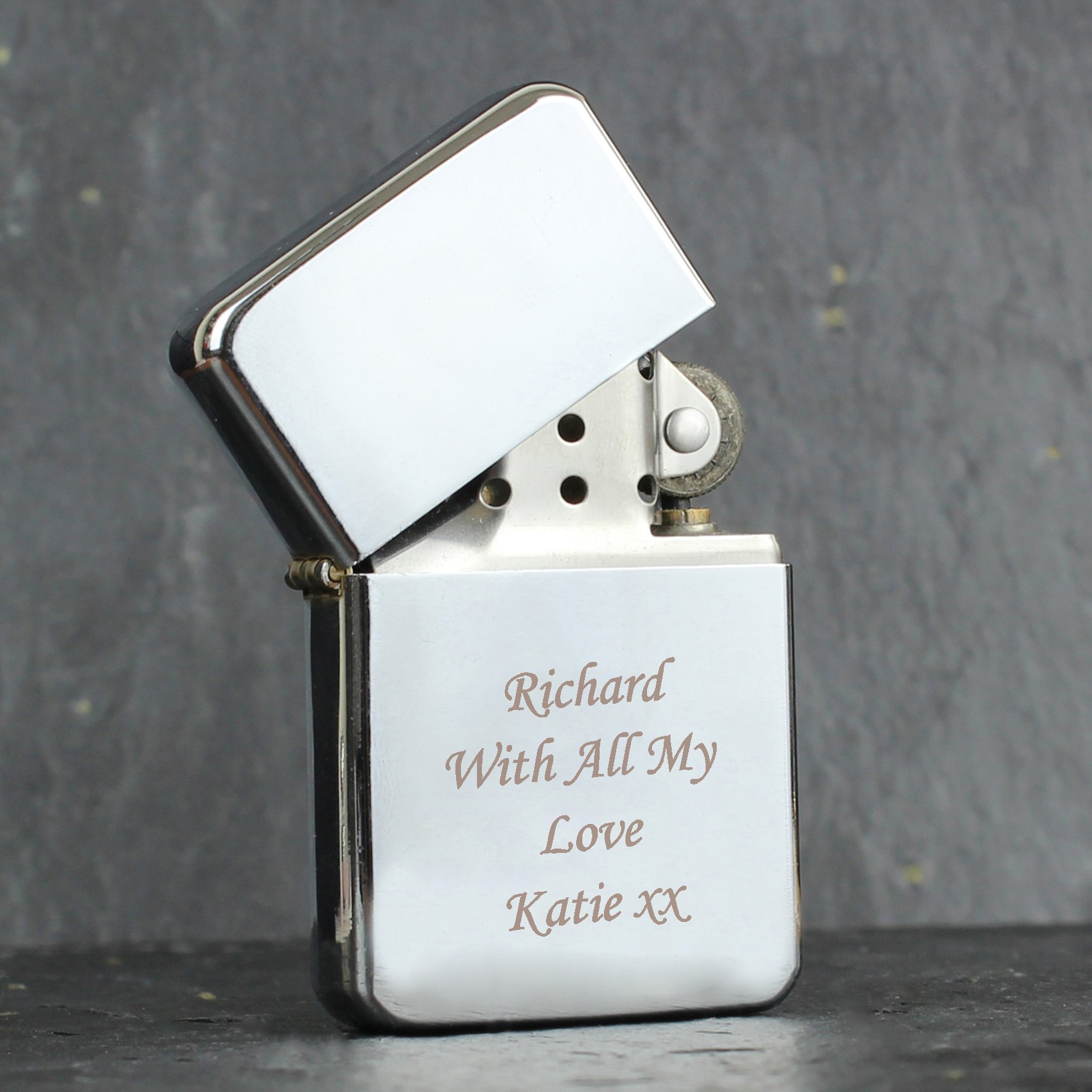 Personalised Silver Lighter - Any Message